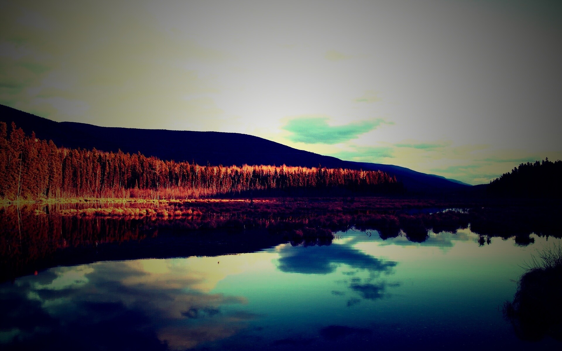 Осеннее озеро обои