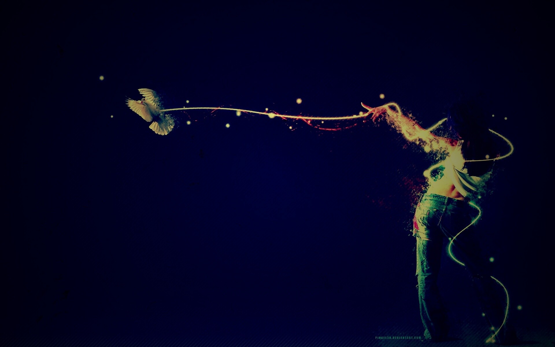 Девушка с бабочкой обои