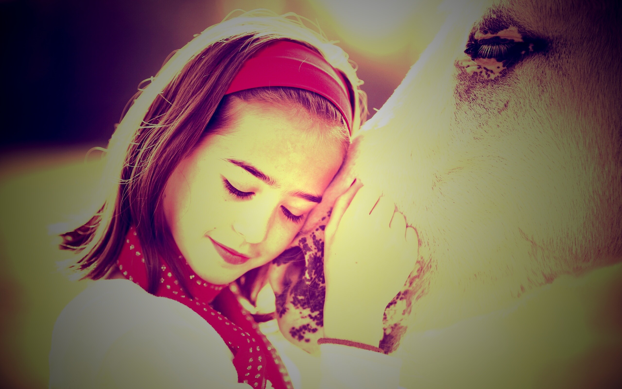 Девочка и лошадь обои