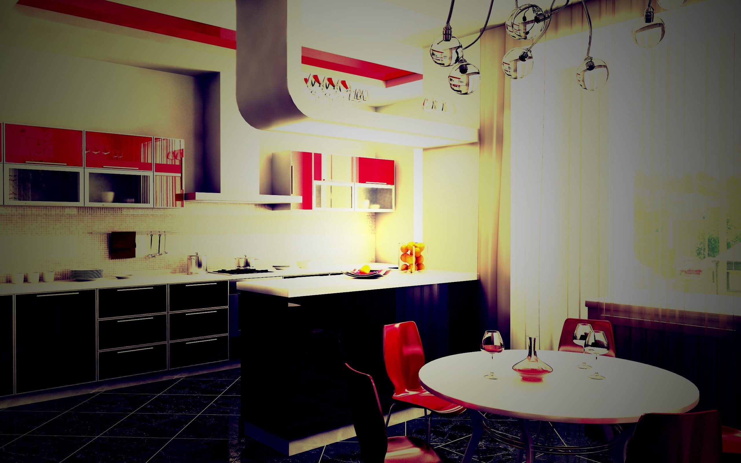 Современная кухня обои