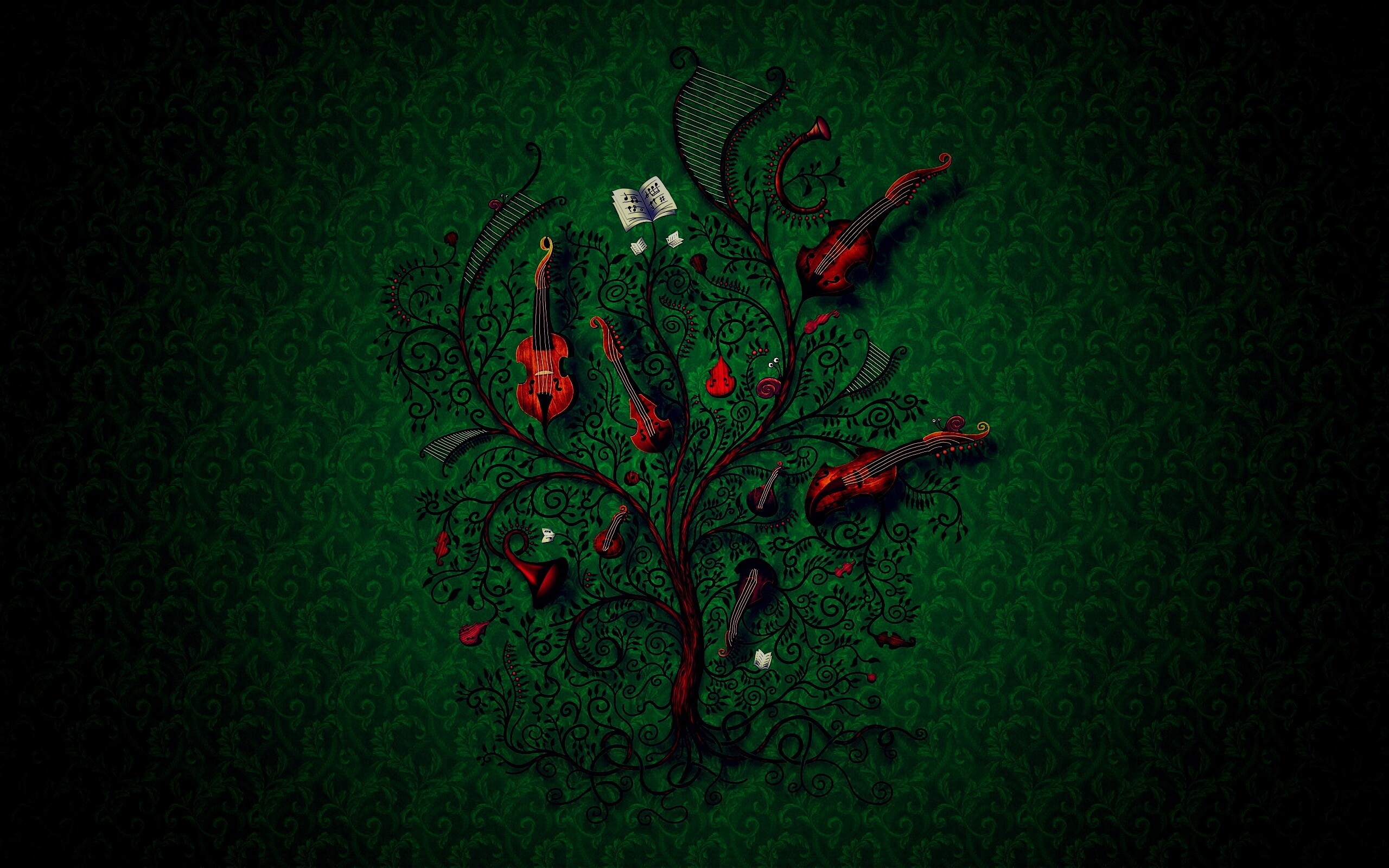 Музыкальное дерево обои