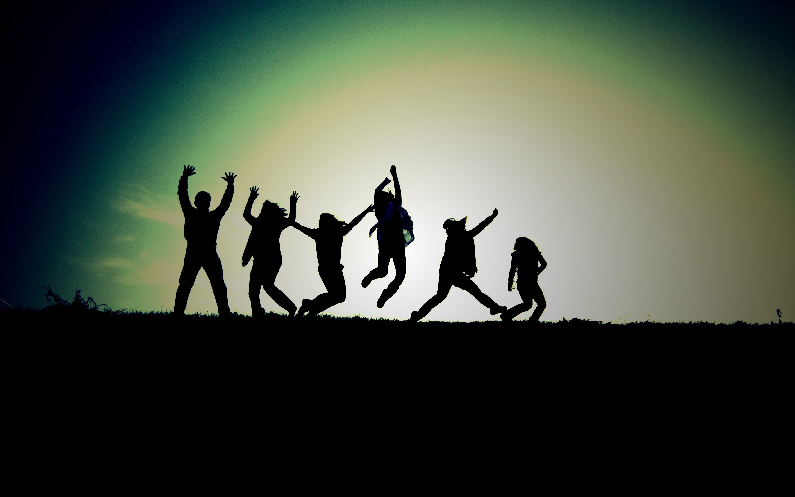 Силуэты людей обои