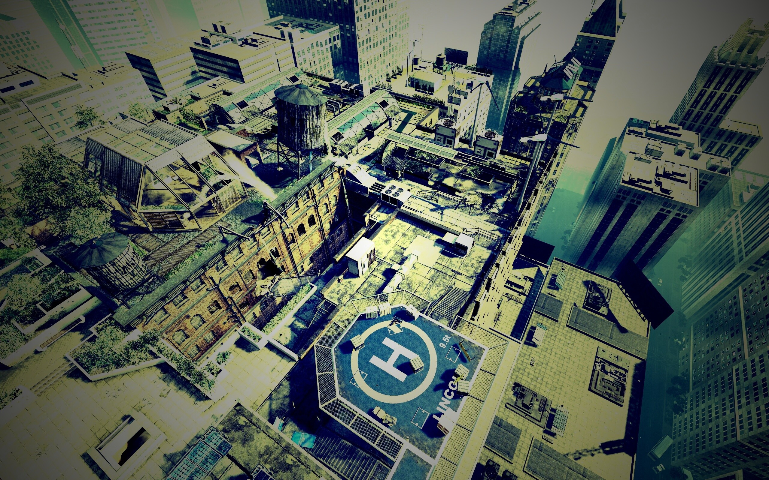 Вид сверху на карту уровня из Crysis 2 обои