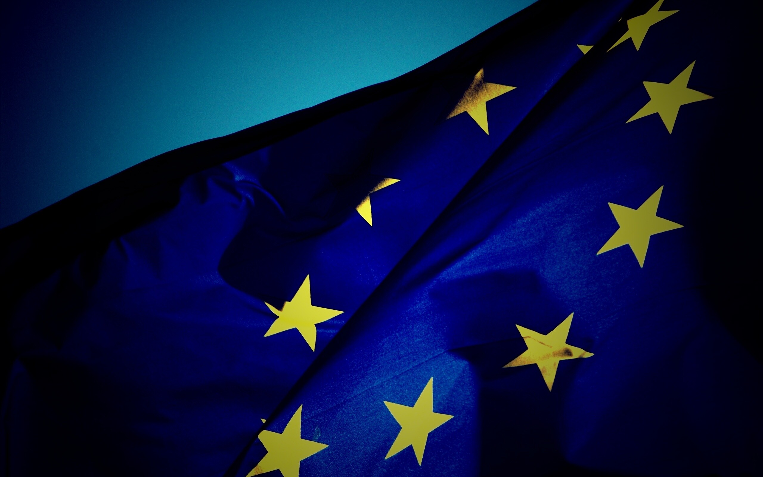 Синий флаг Евросоюза (европейского союза) обои