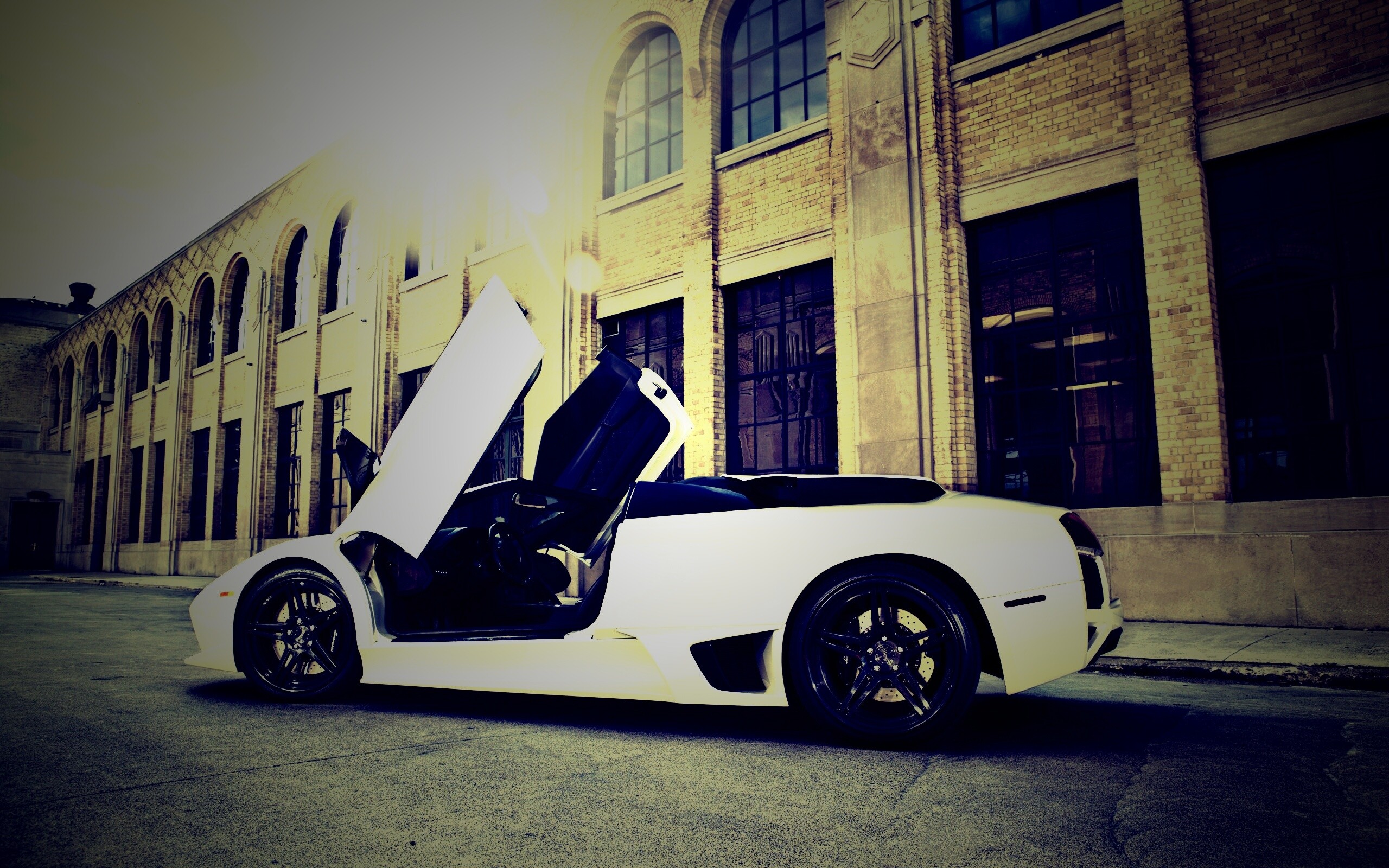 Белая Ламборгини Мурсьелаго обои