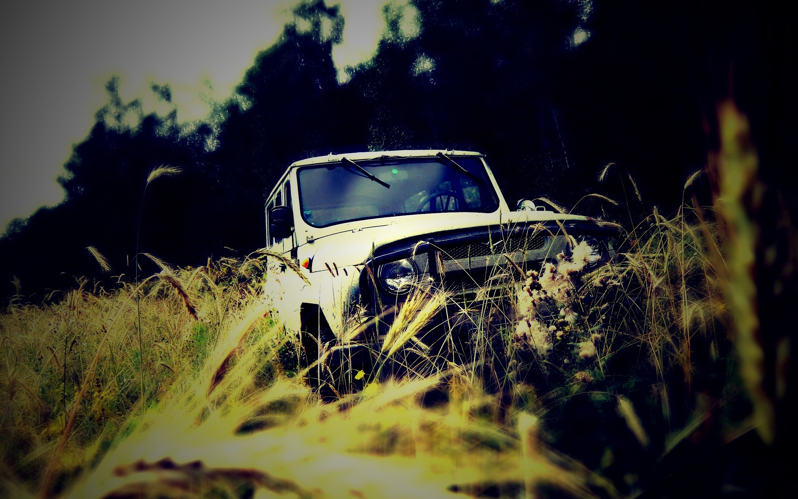 УАЗик в траве обои