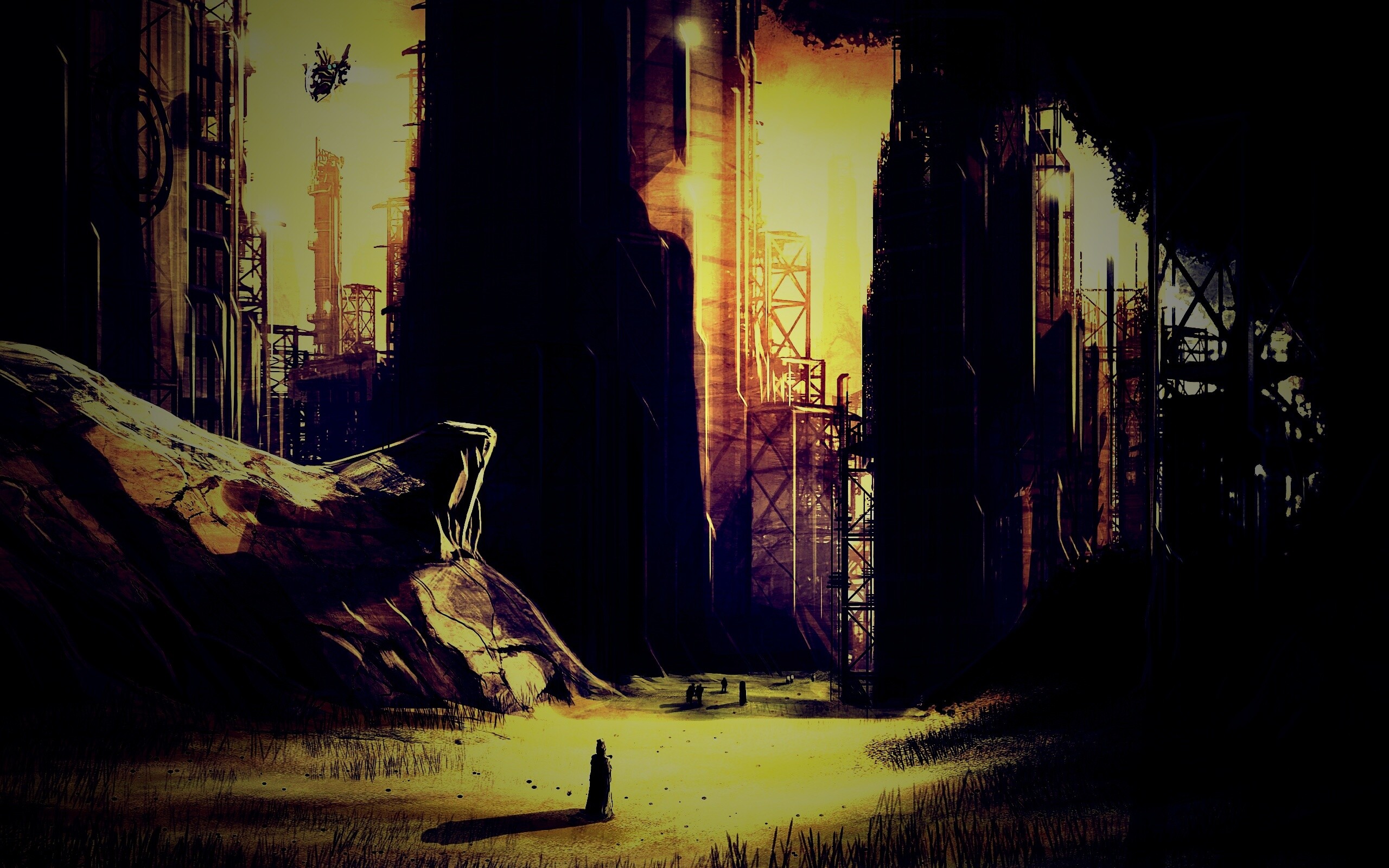 Технократический город обои