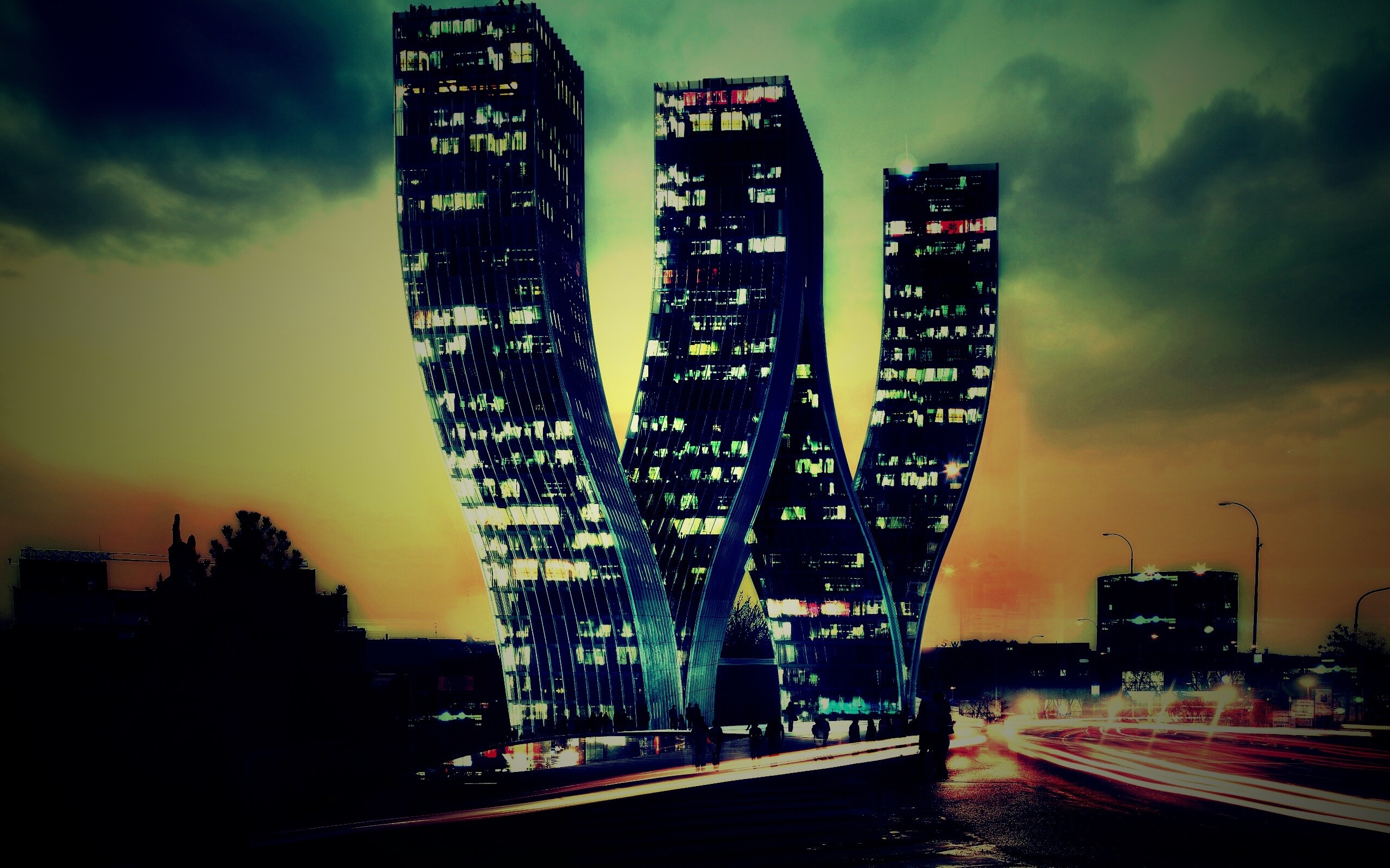 Здание в форме буквы W обои