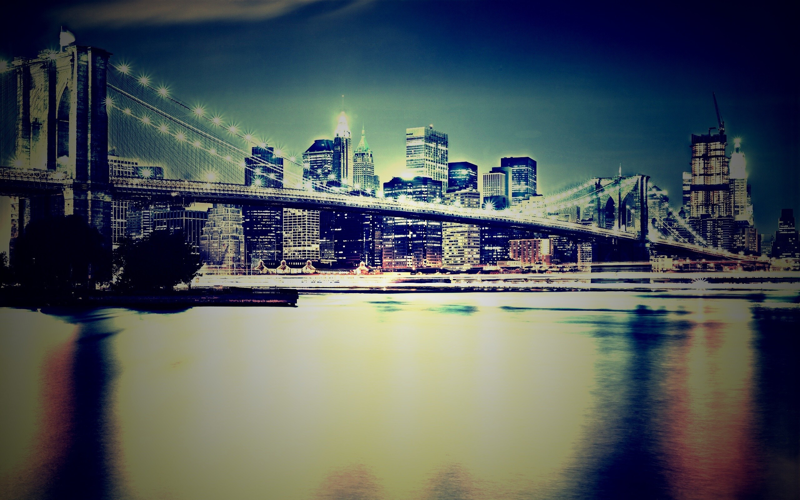 Огни ночного города обои