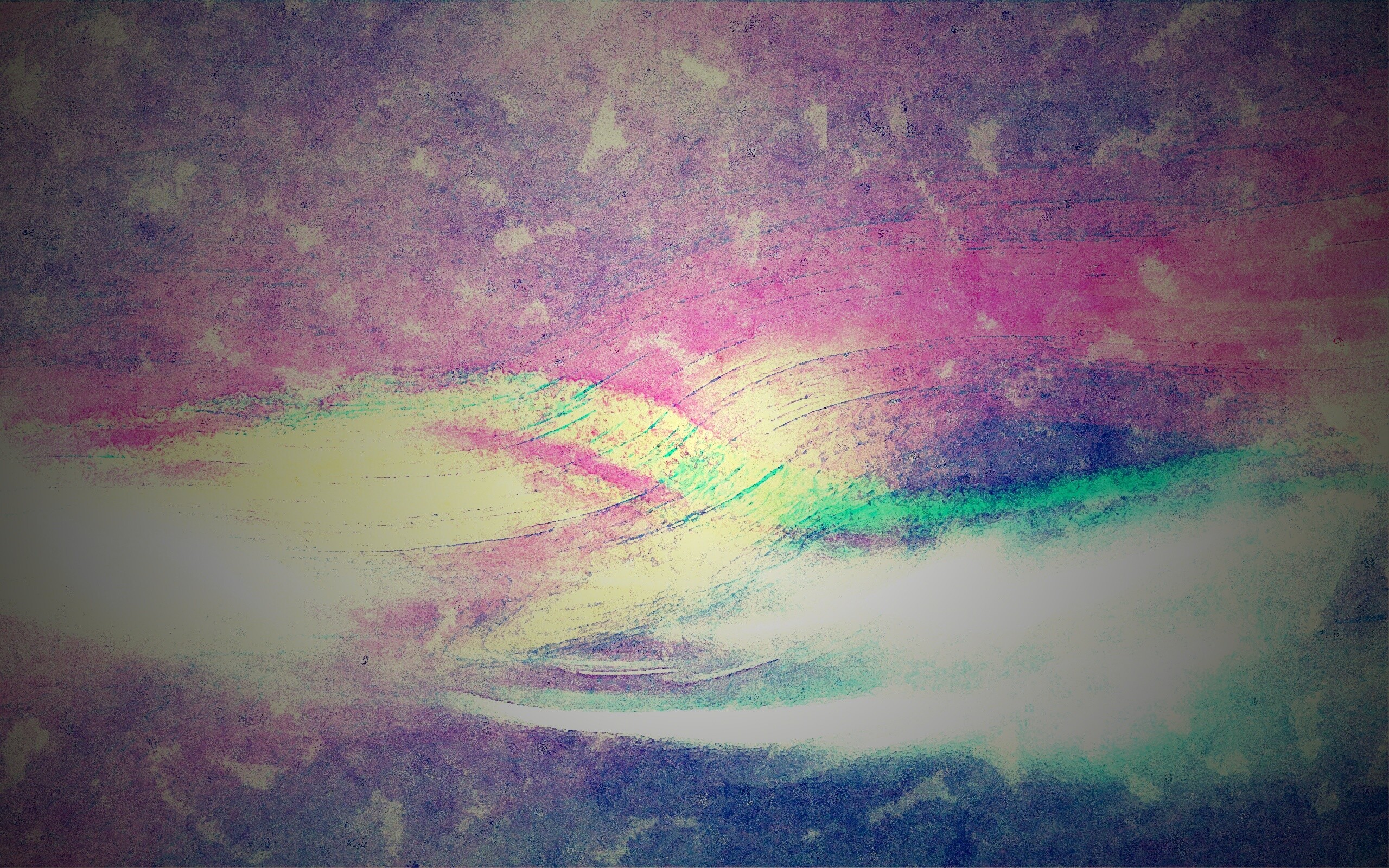 Радужные волны на нежно-фиолетовом фоне обои