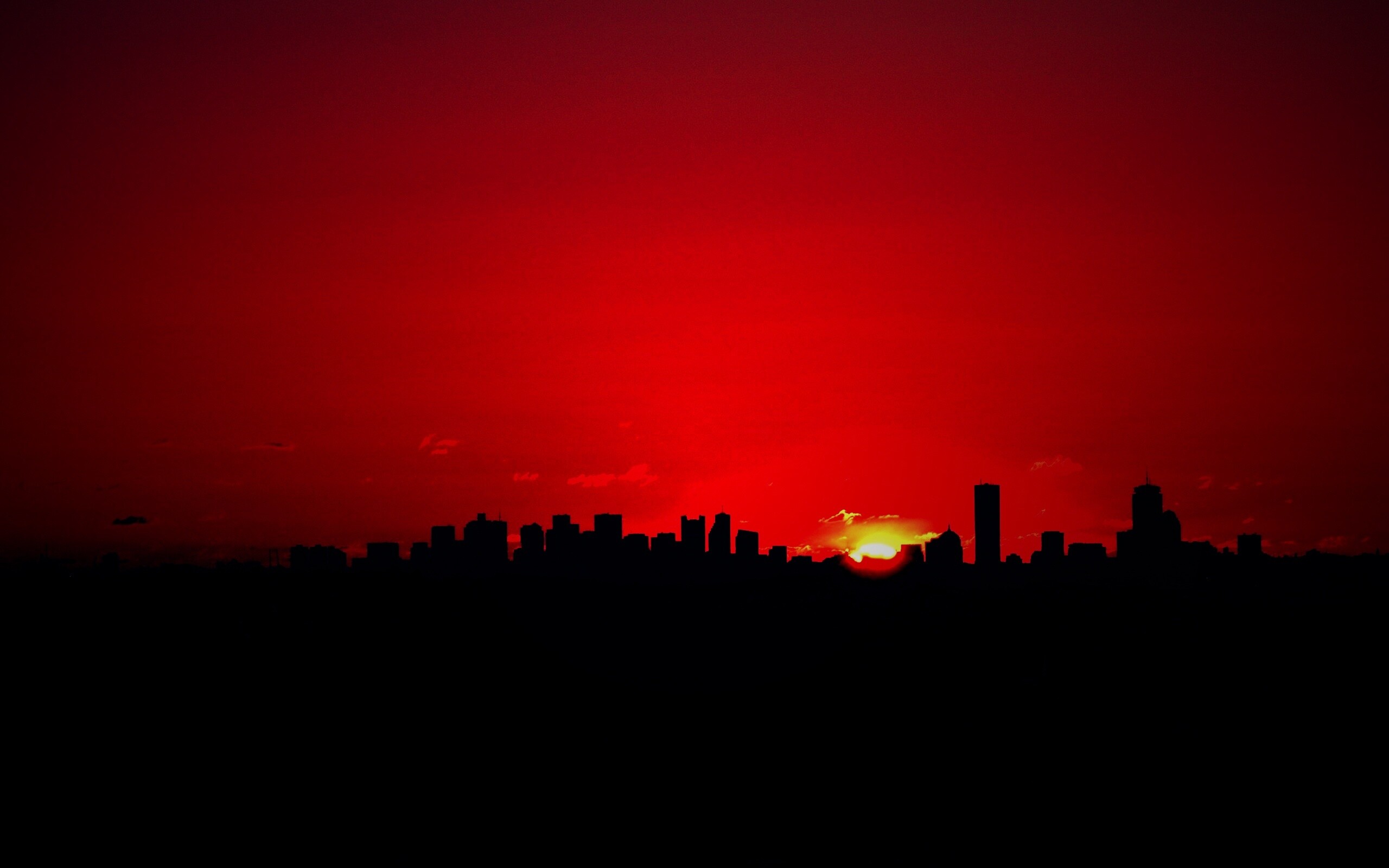 Бостонский закат обои