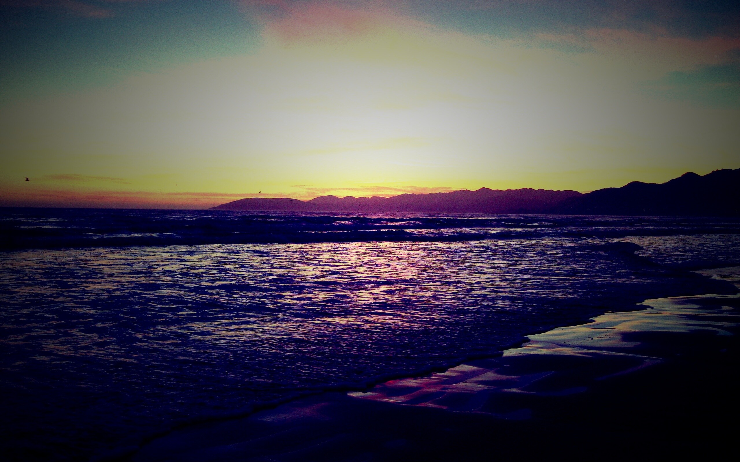 Восход на море обои