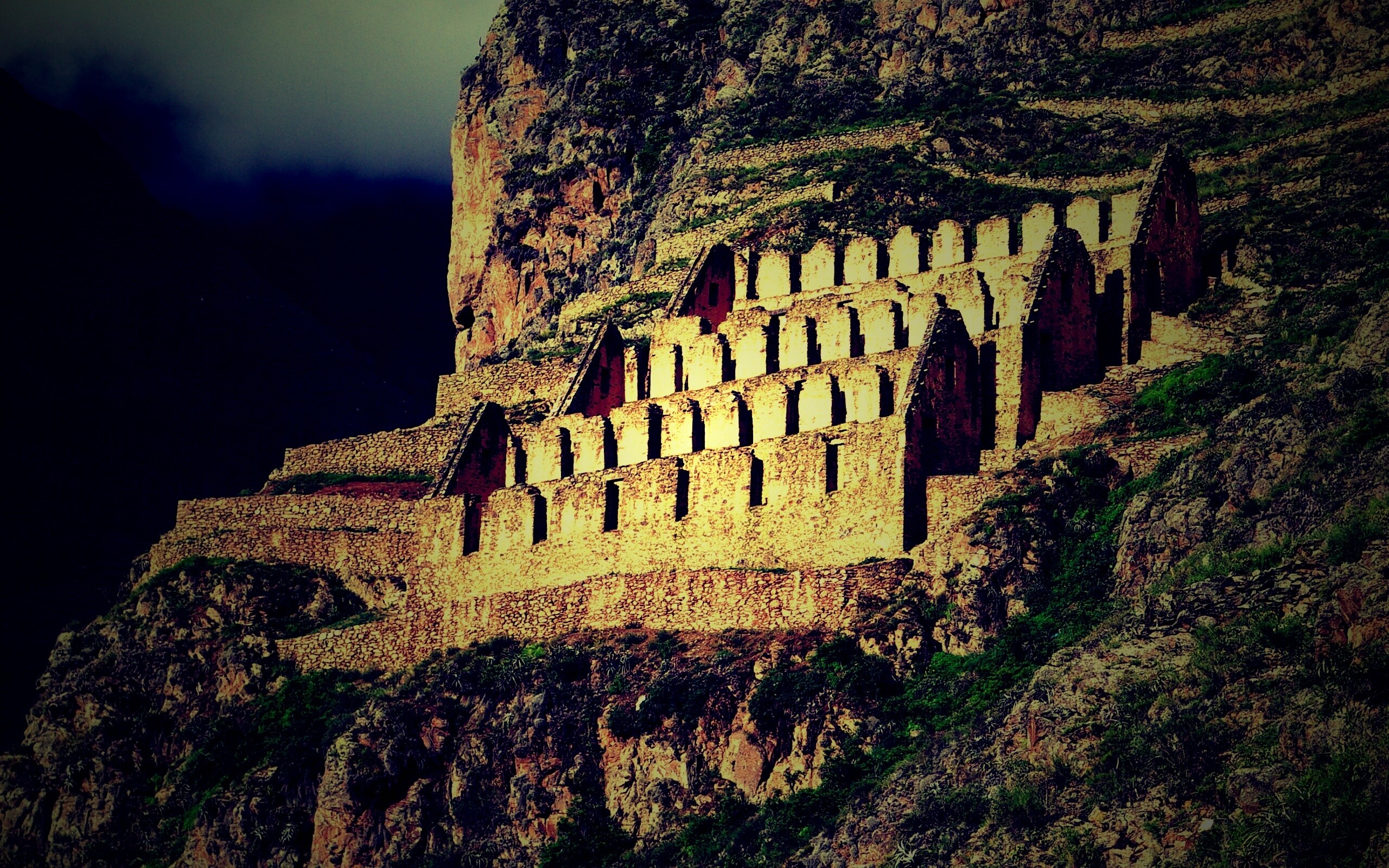 Руины в скалах Перу обои