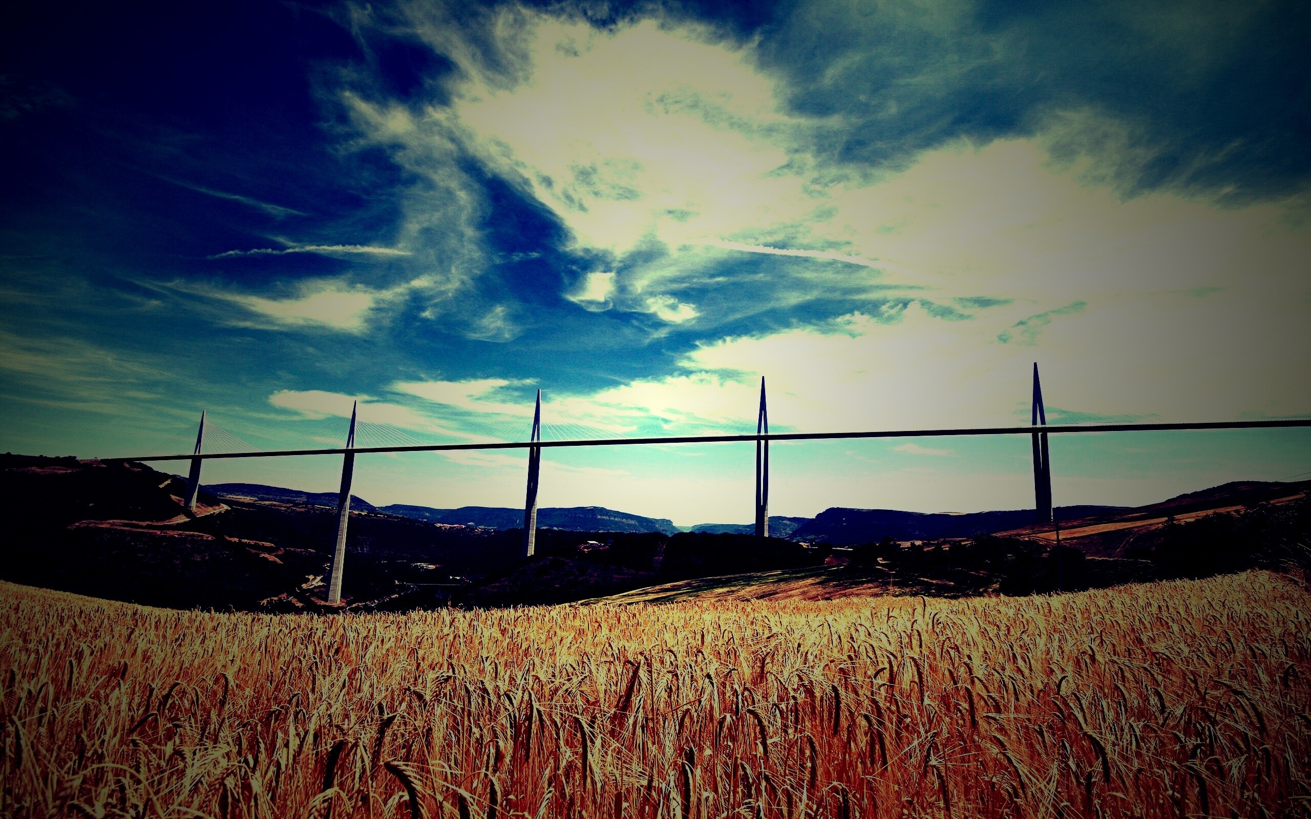 Мост над долиной обои