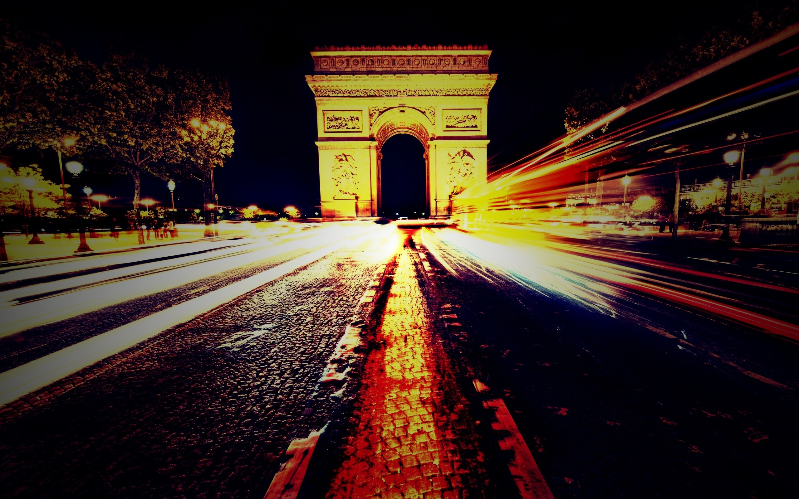 Елисейские поля с Триумфальной аркой обои