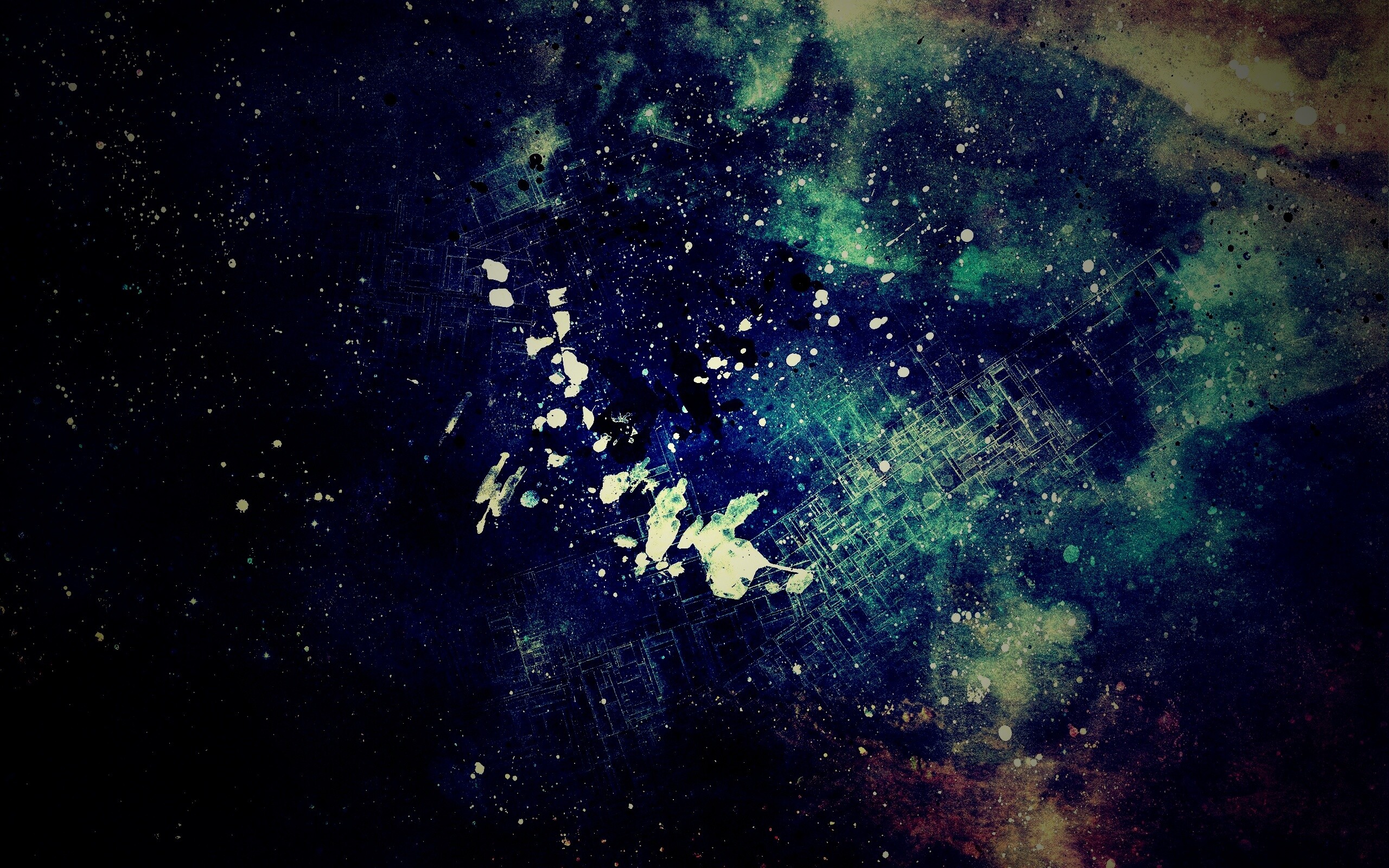 Паттер из красок и штрихов обои