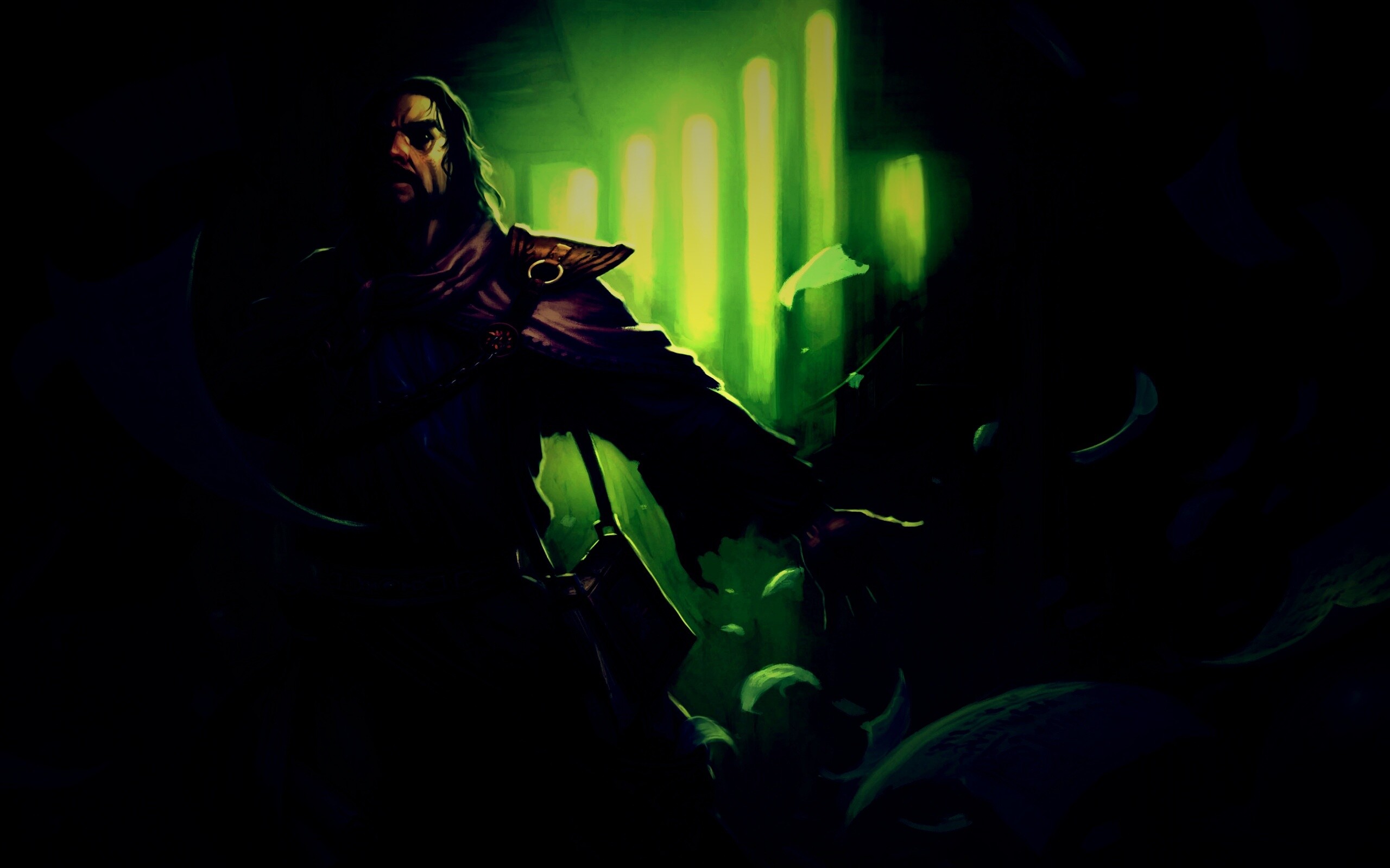 Маг в библиотеке обои