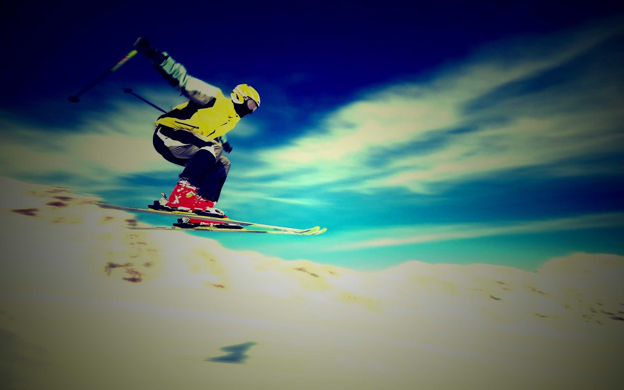 Лыжник в прыжке обои