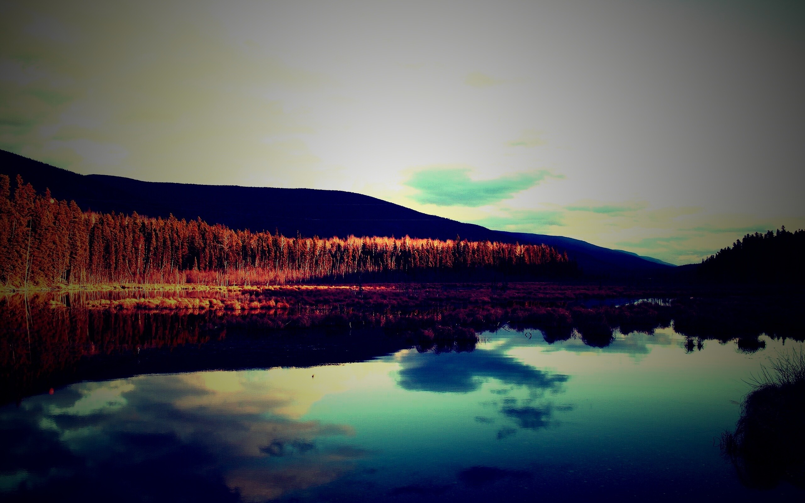 Осеннее озеро обои