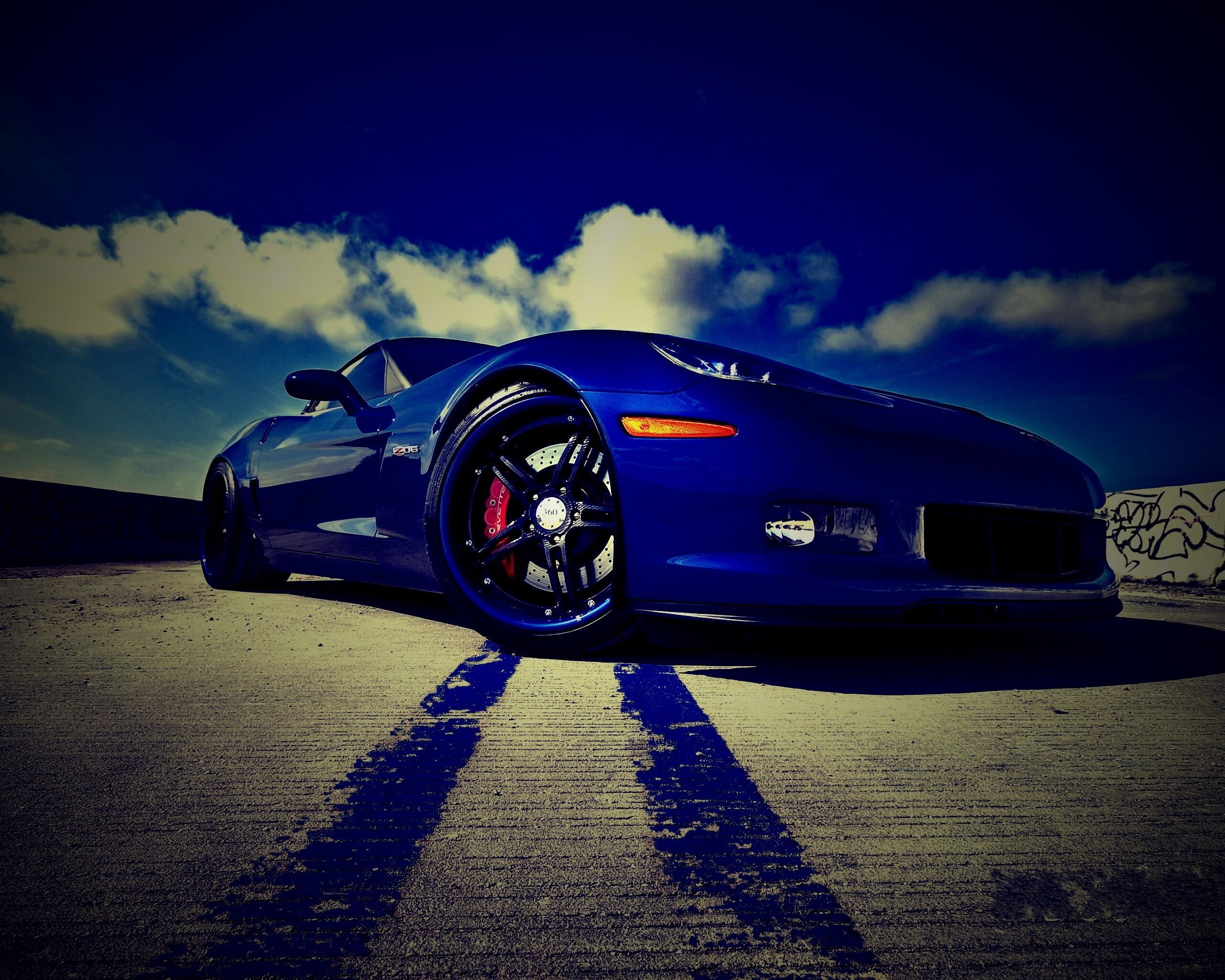 Синий спорткар обои