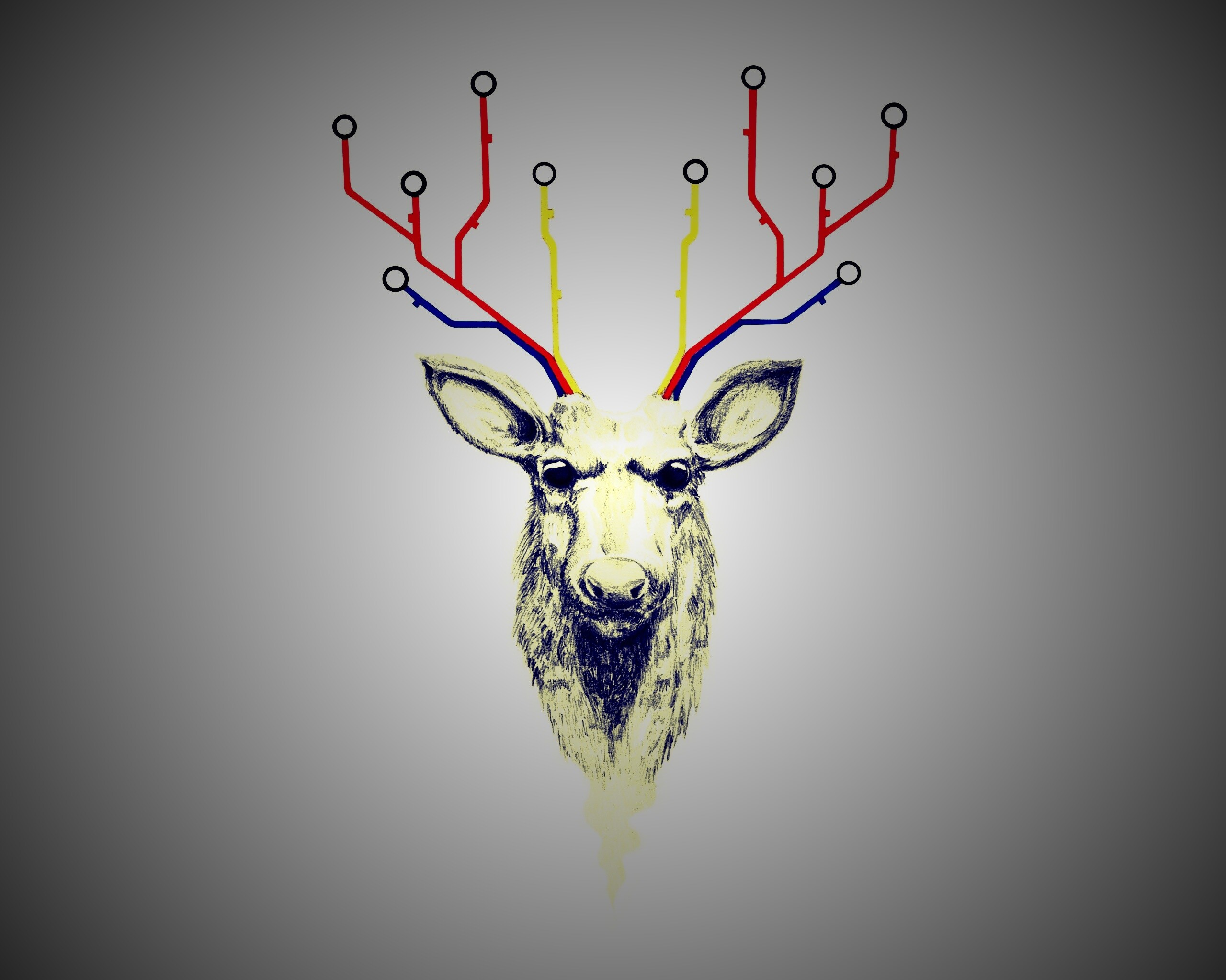 Схематичный олень обои