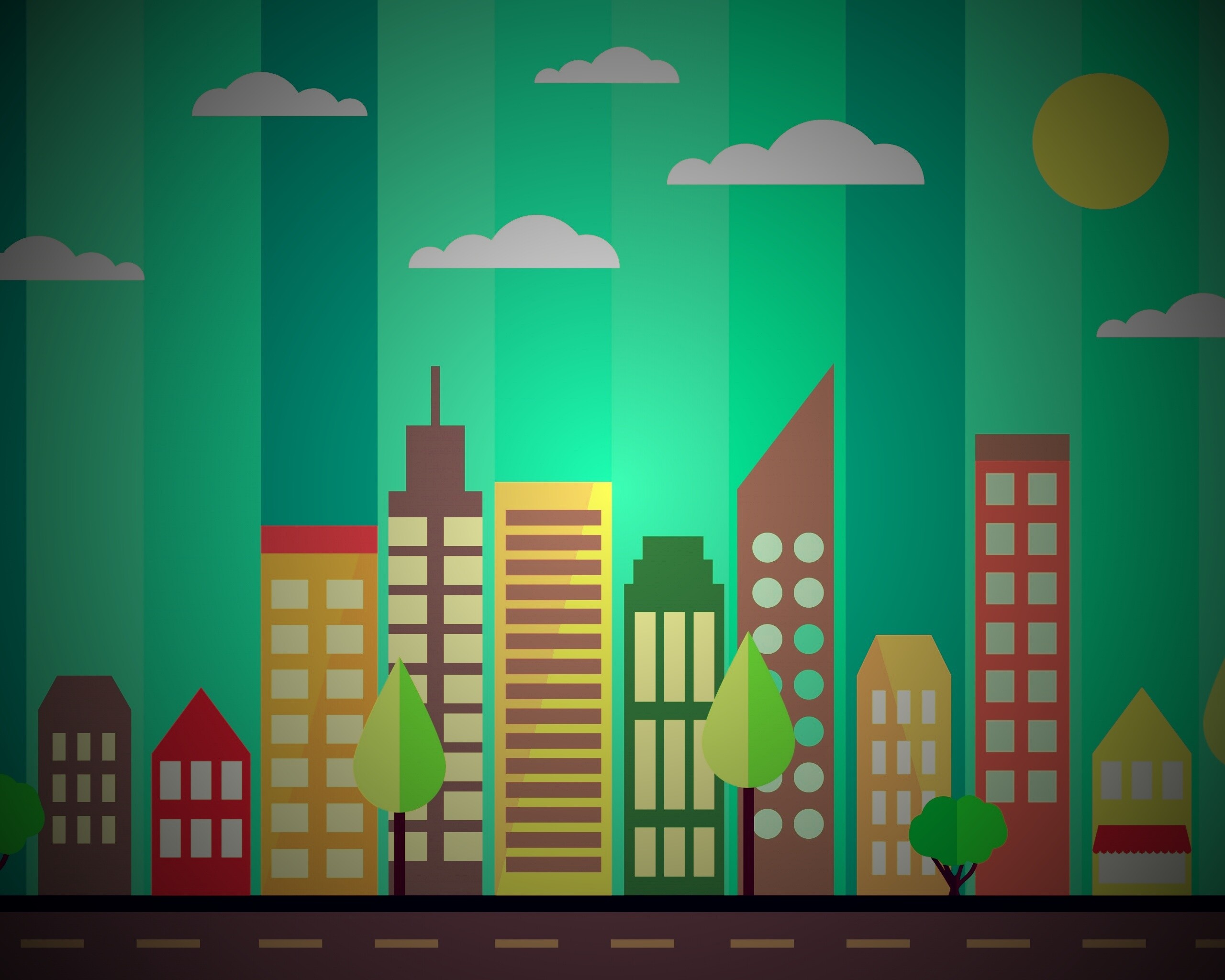 Векторный рисунок города обои