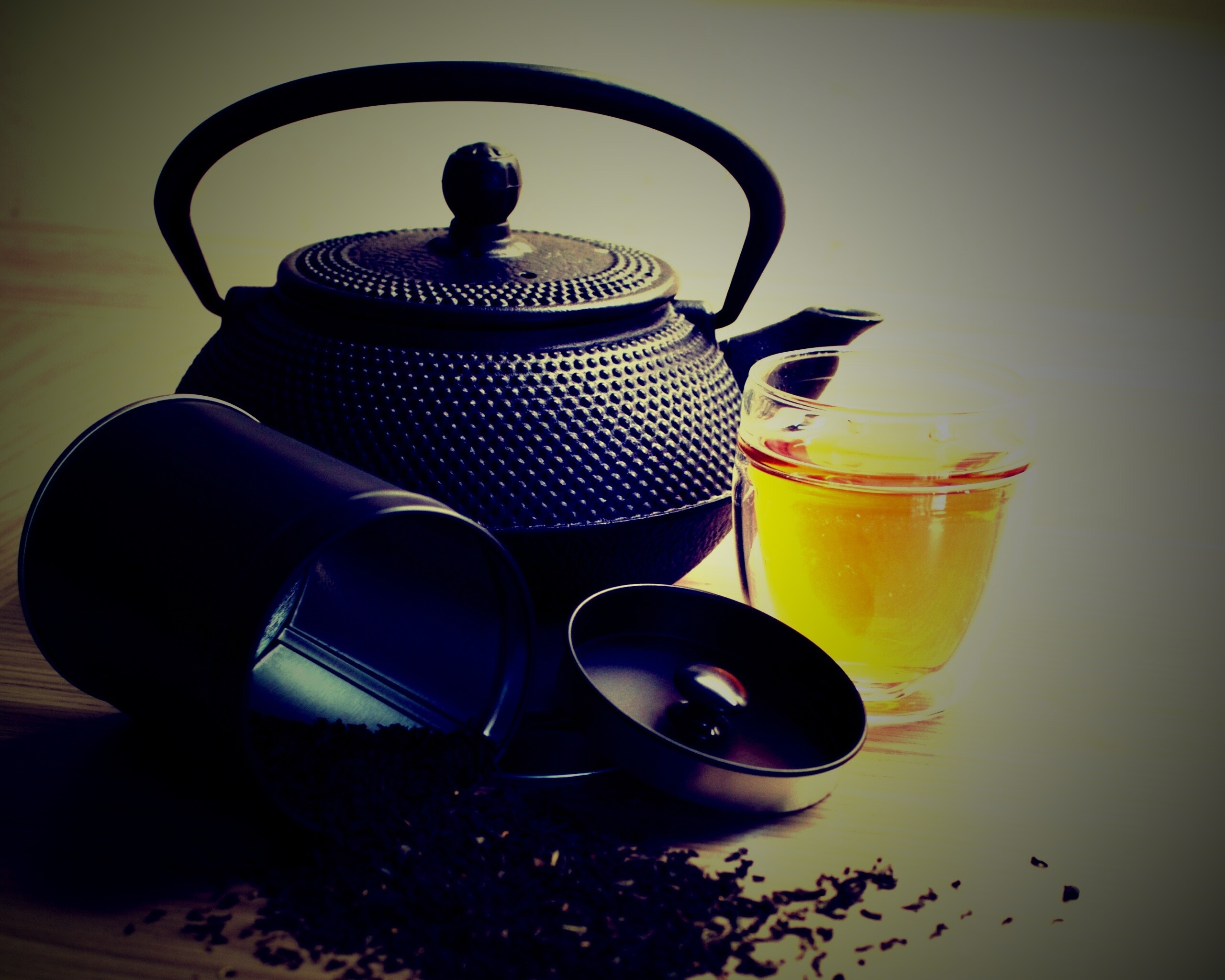 Черный чайный набор обои