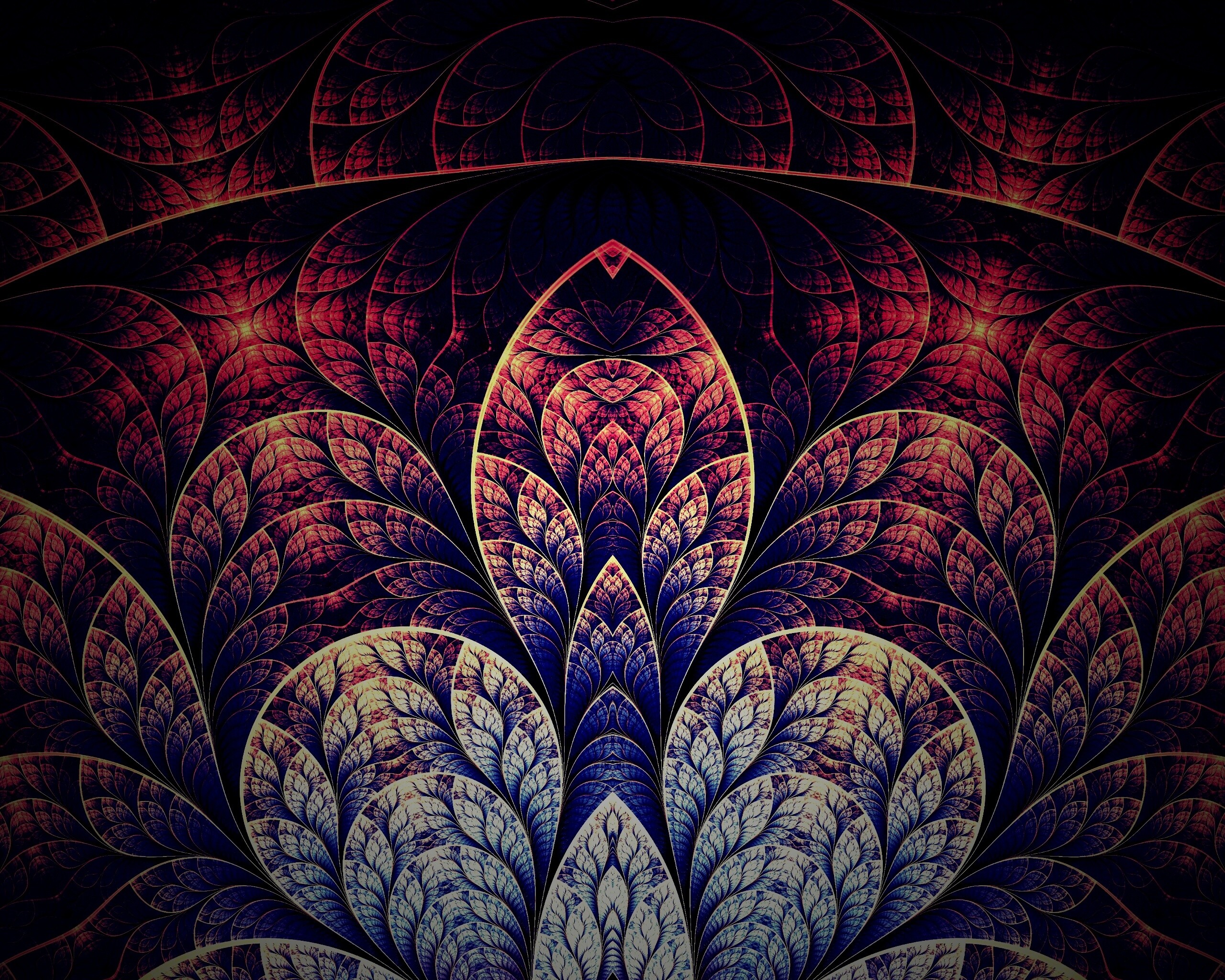 Фрактальные листья обои