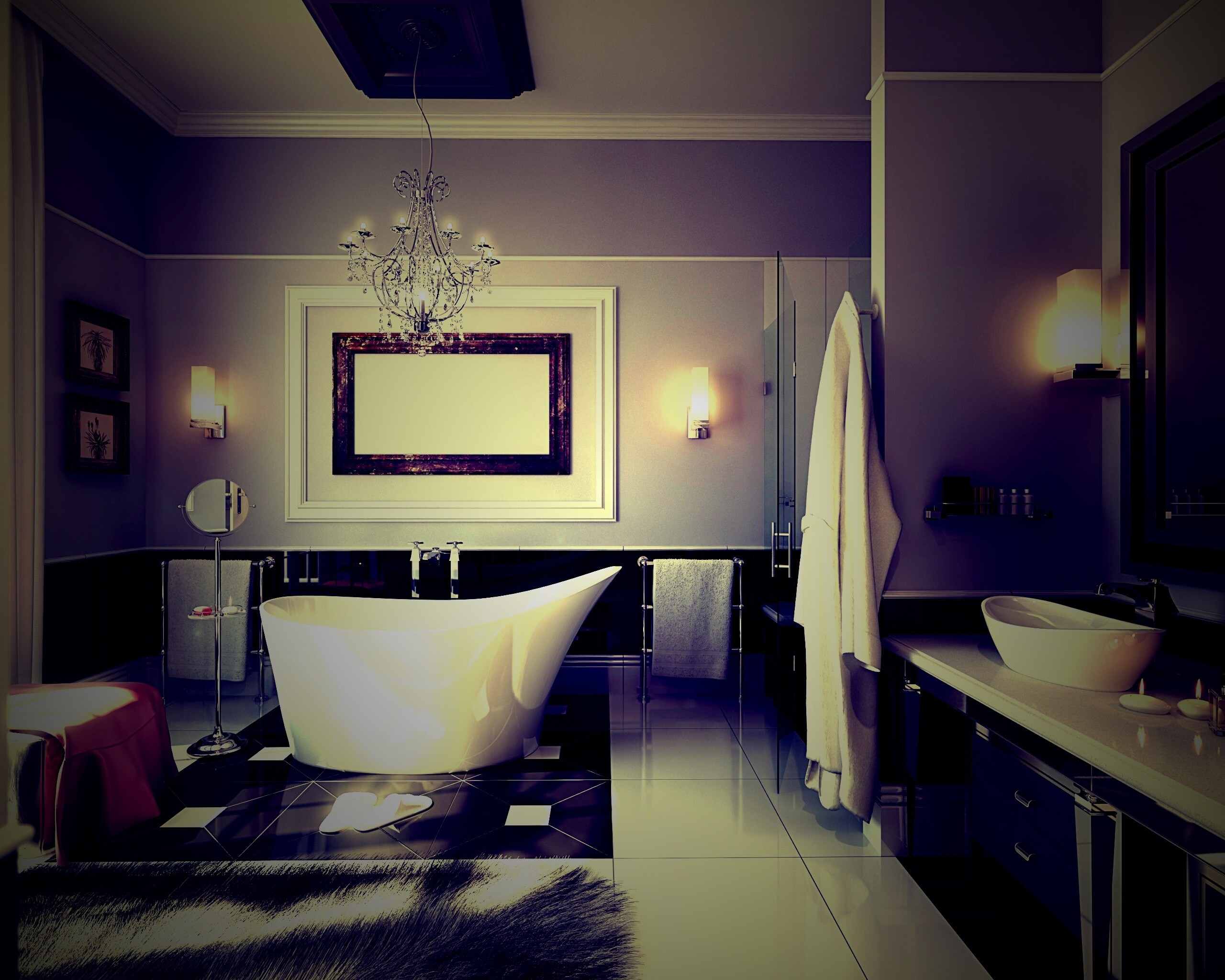 Современная ванна обои