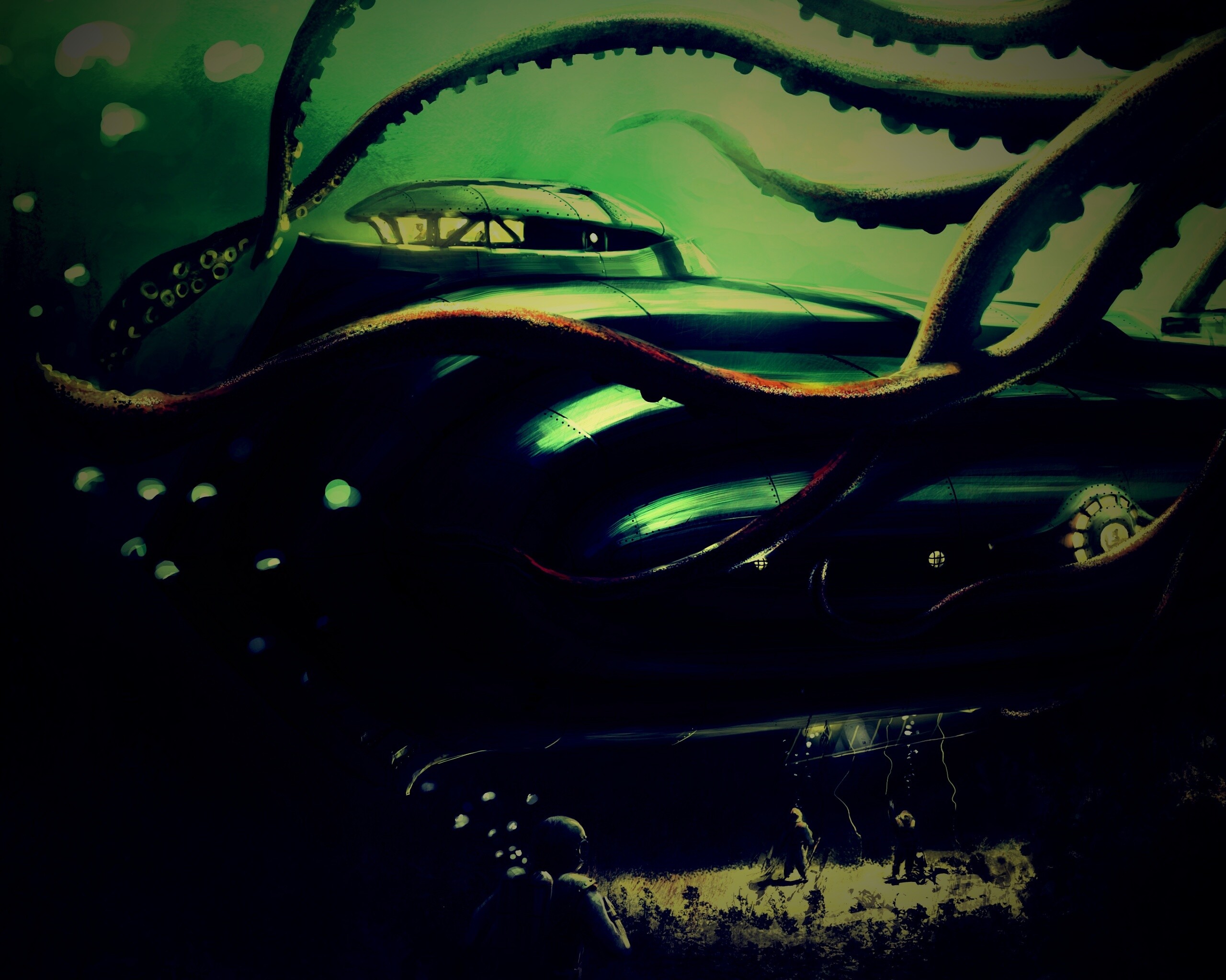 Наутилус в плену щупалец обои