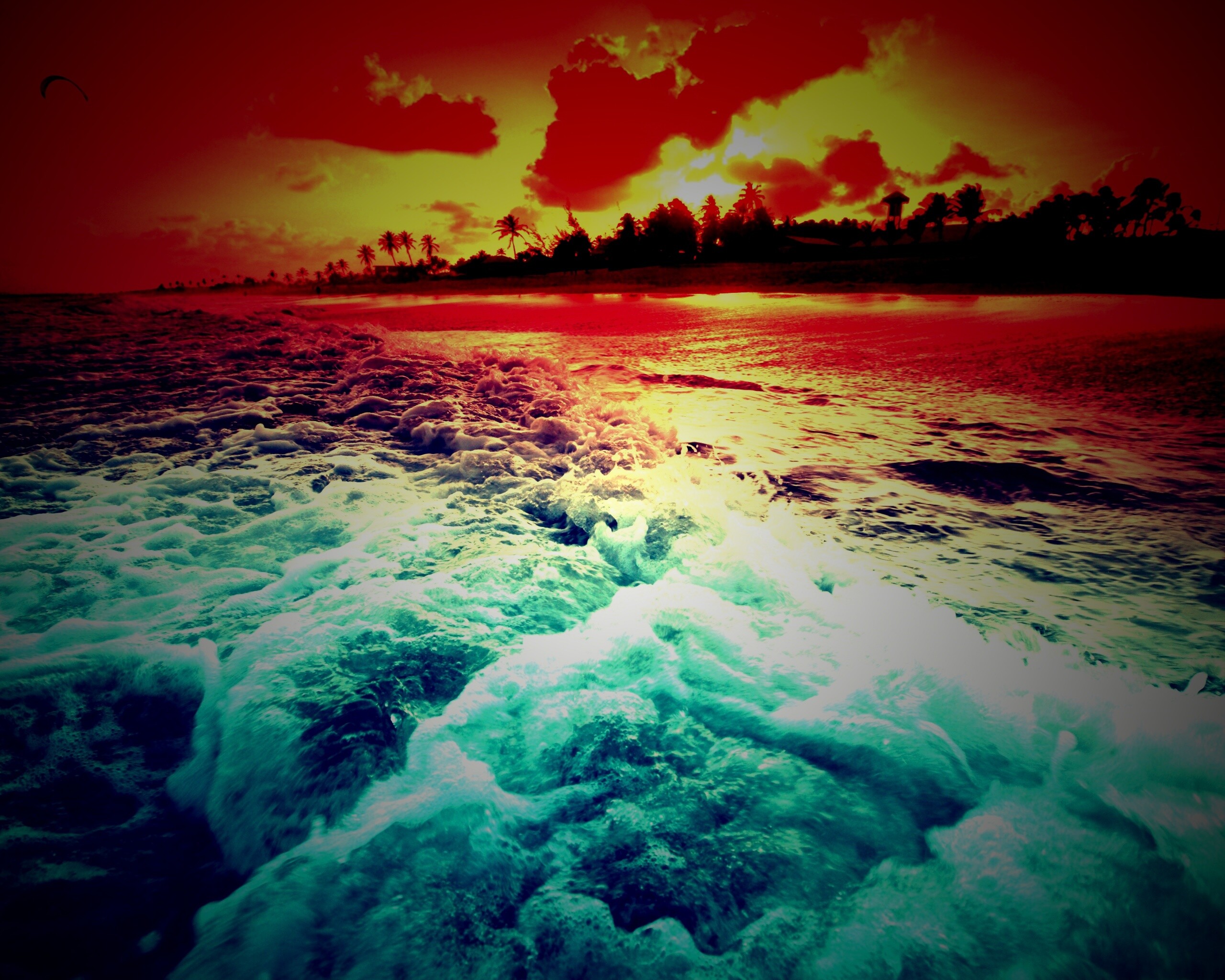 Огненный пляж обои