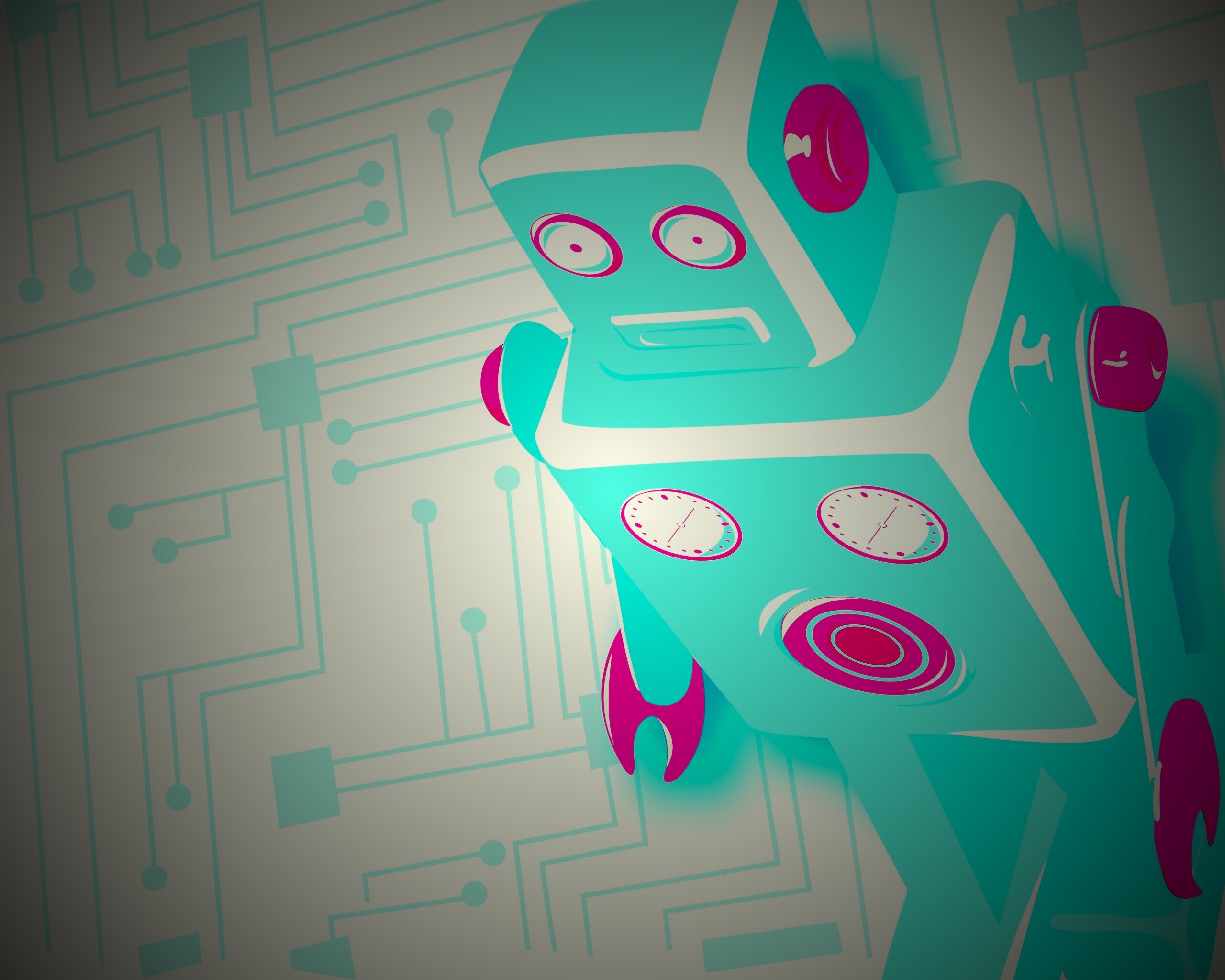 Векторный робот обои