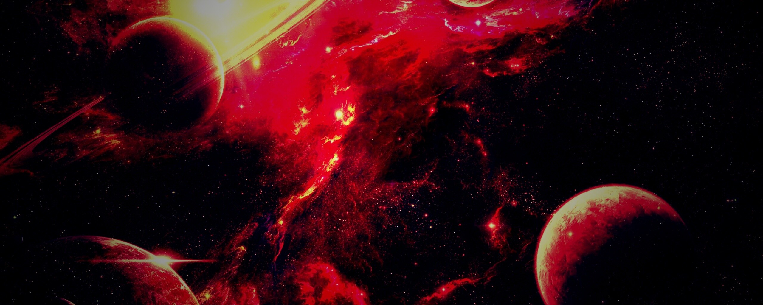 Красные оттенки космоса обои