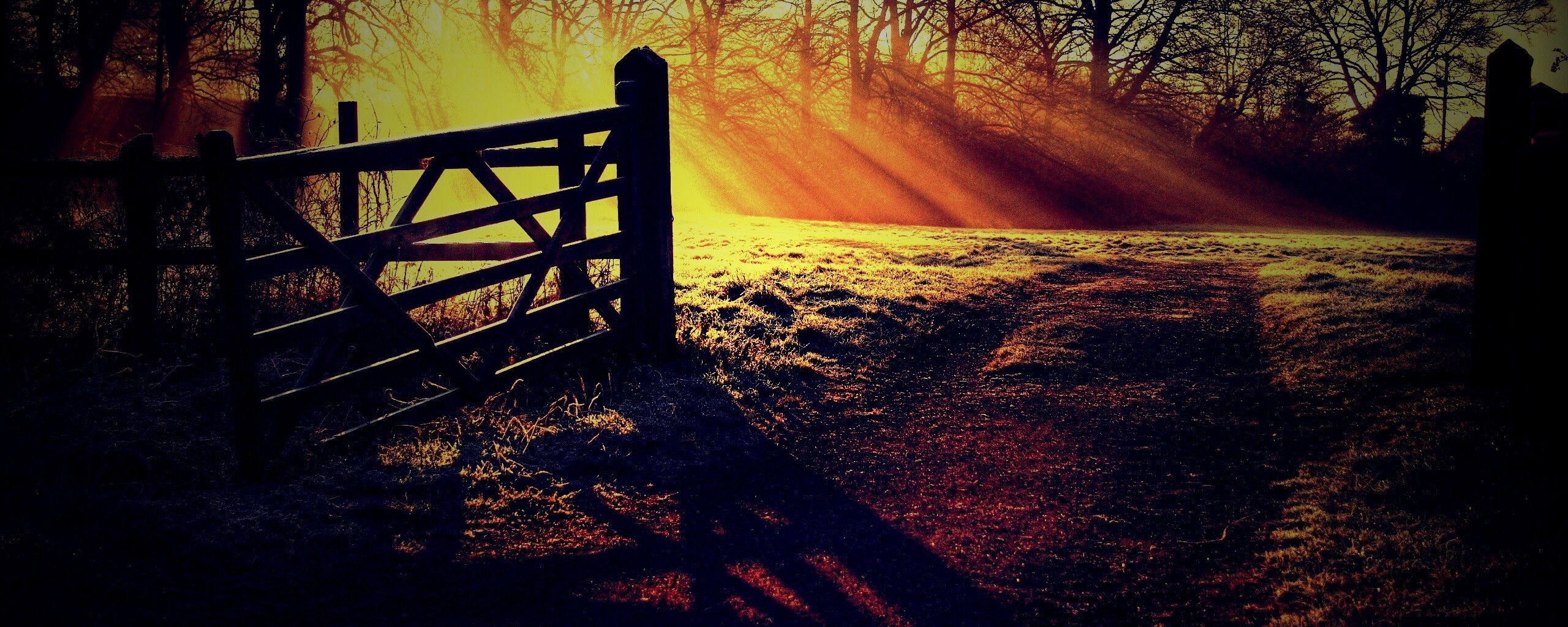 Открытые ворота обои