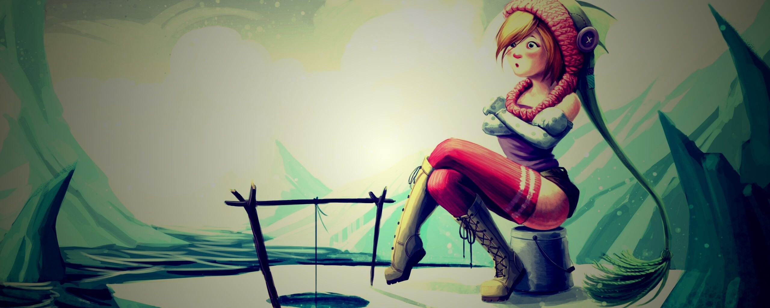 Тяготы зимней рыбалки обои