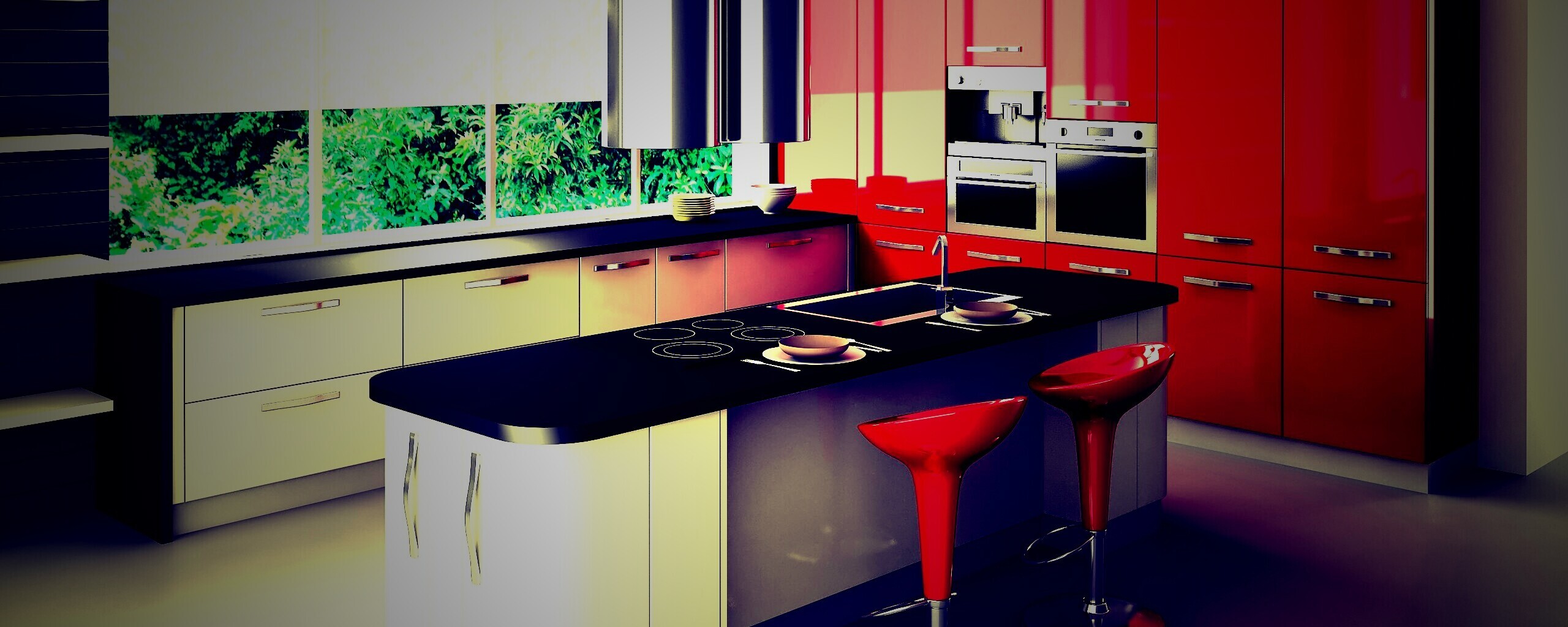 Кухня, рендер обои