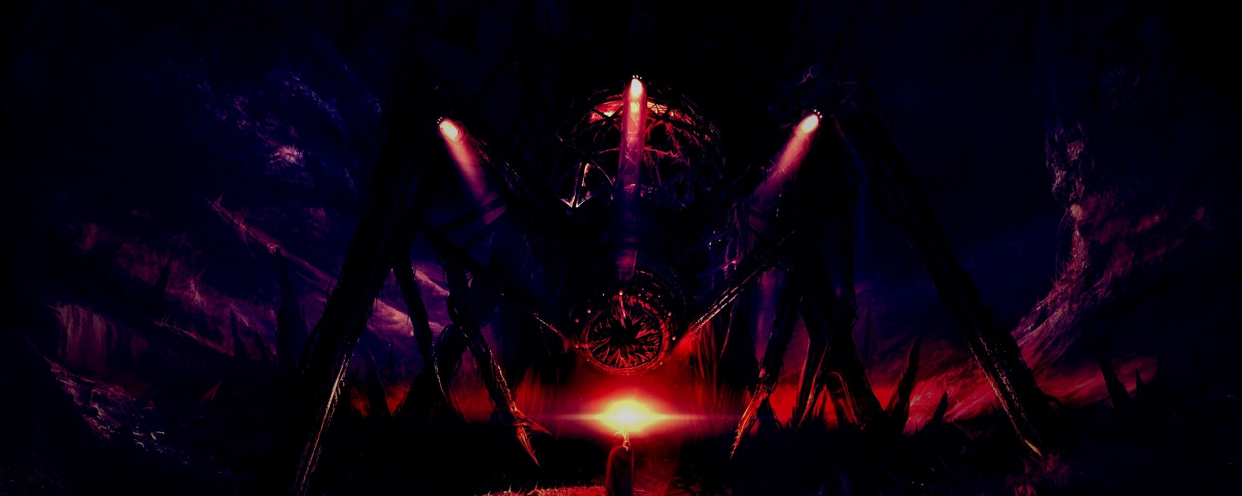 Свет против механического монстра обои