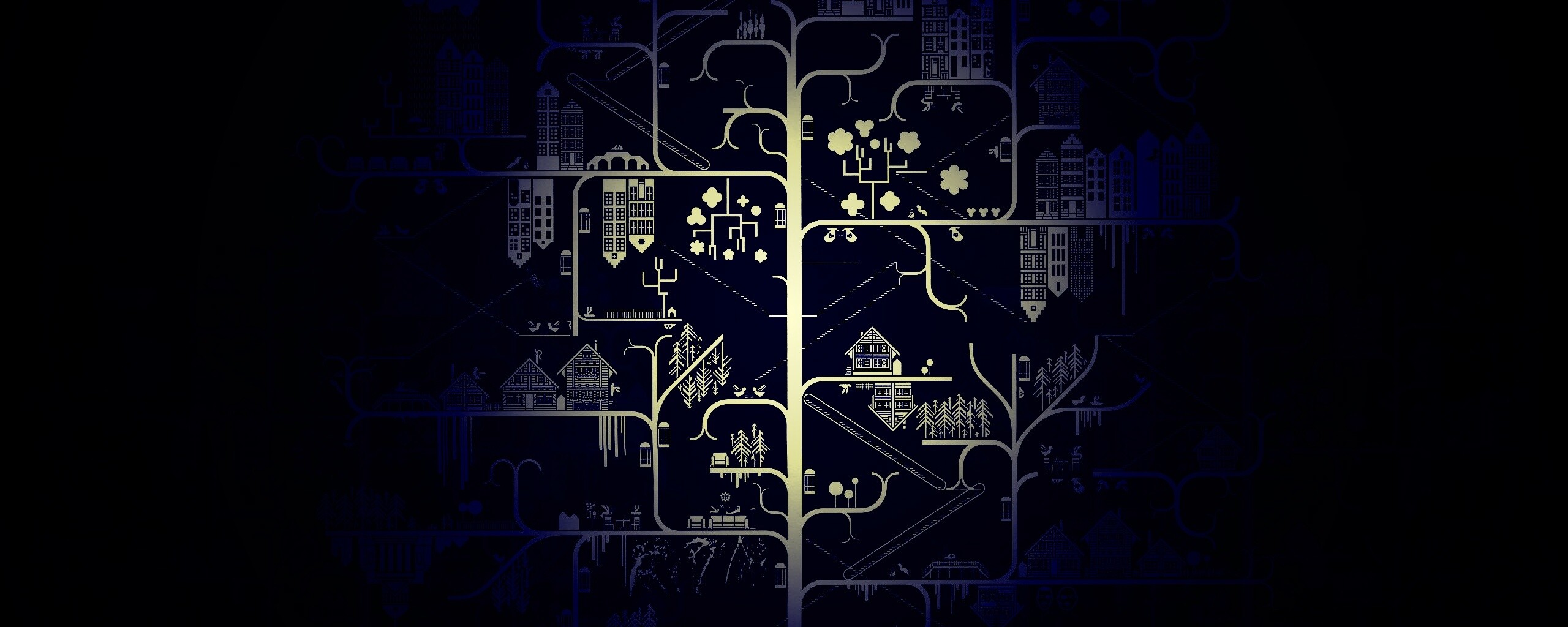 Древовидный город обои