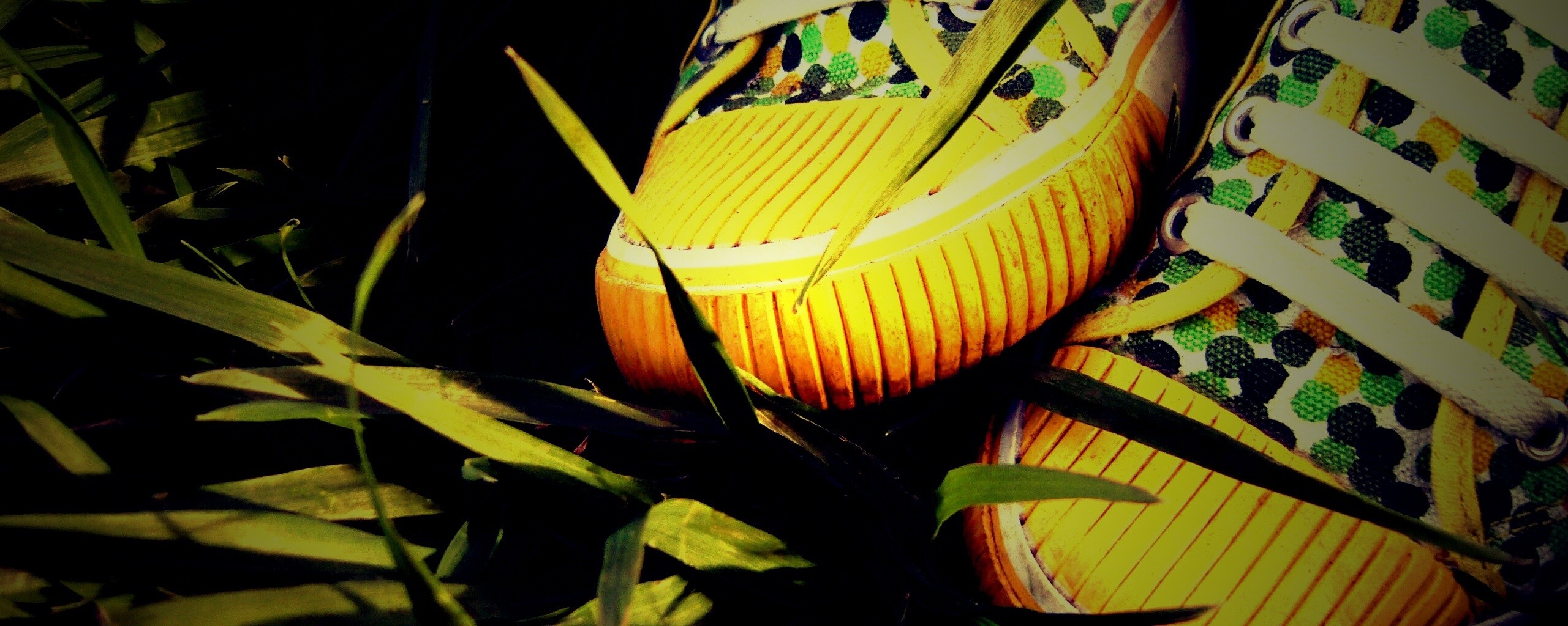 Желтые кеды в горошек обои