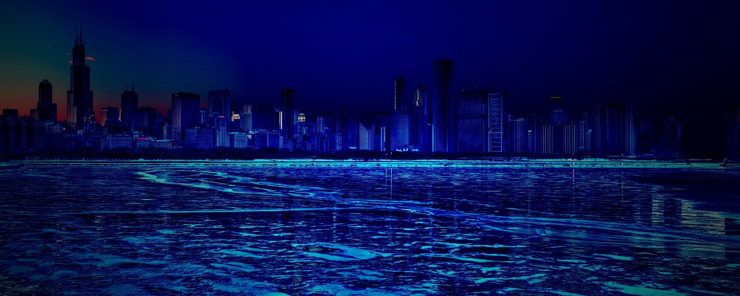 Зима в мегаполисе обои