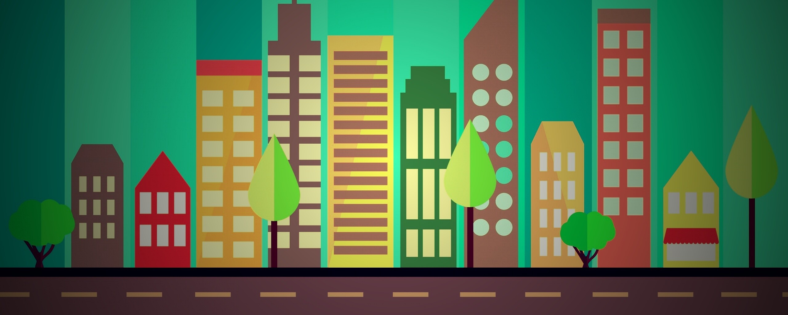 Векторный рисунок города обои