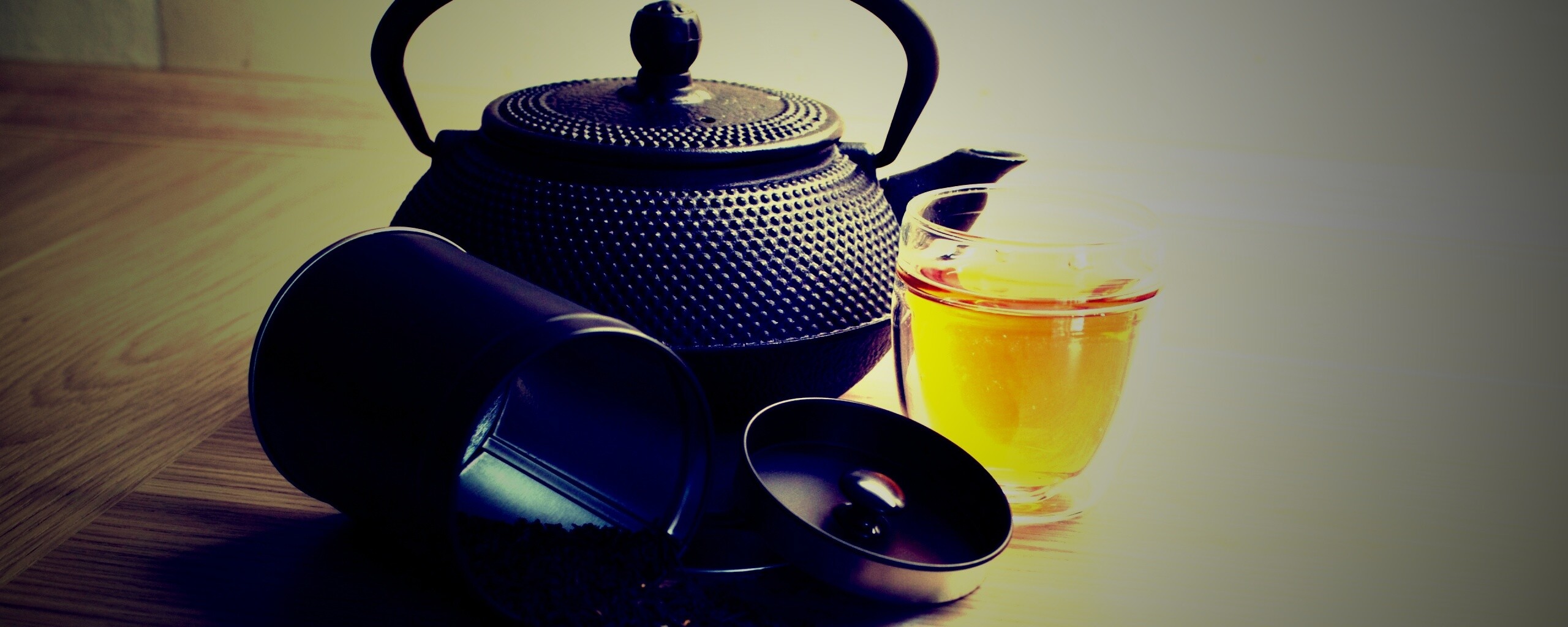 Черный чайный набор обои