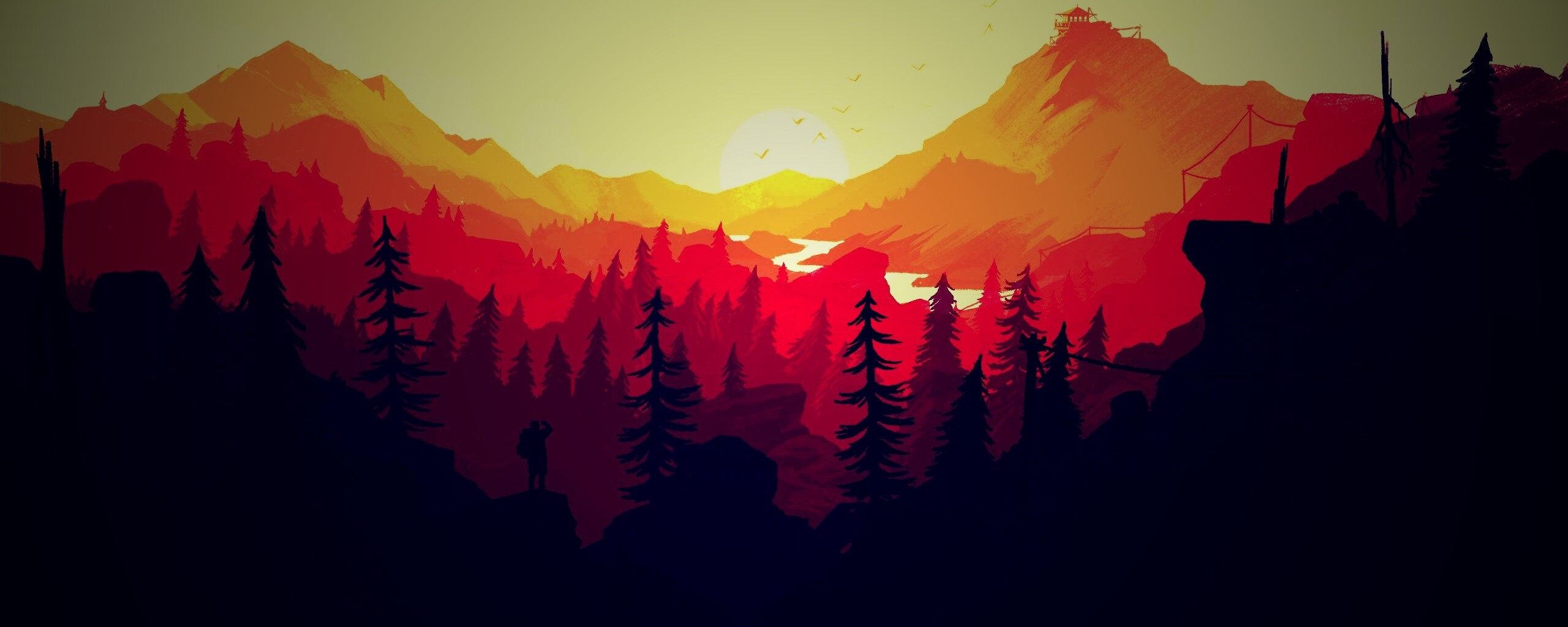 Красный Firewatch обои