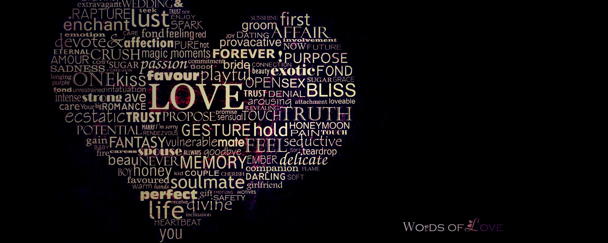 Слова любви обои