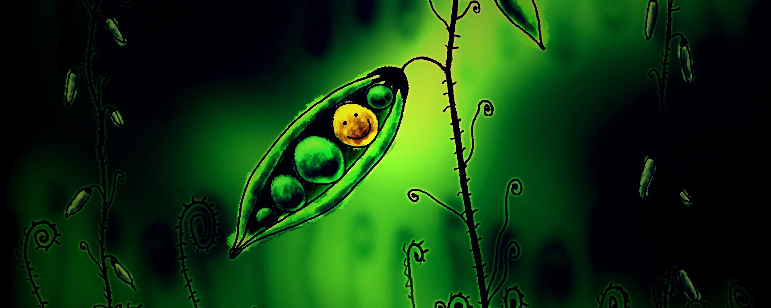 Мультяшная горошина обои