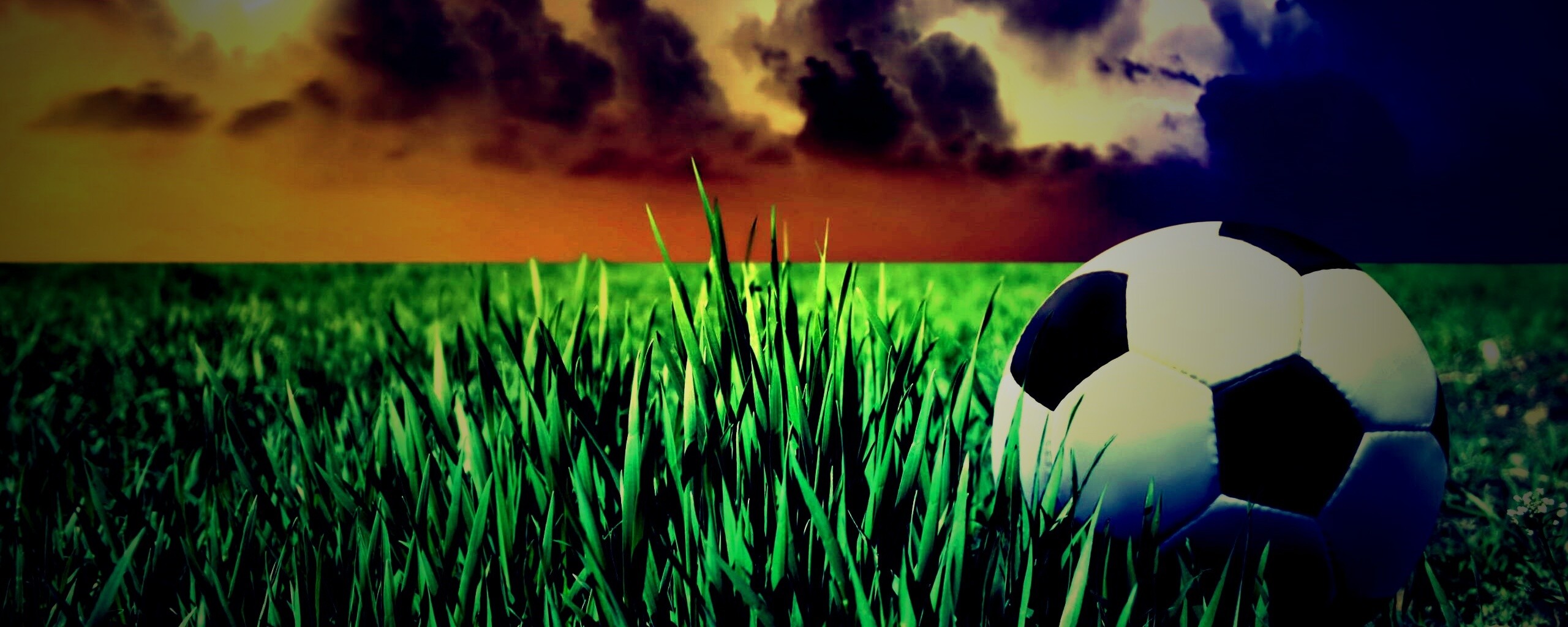 Футбольный мяч на газоне обои