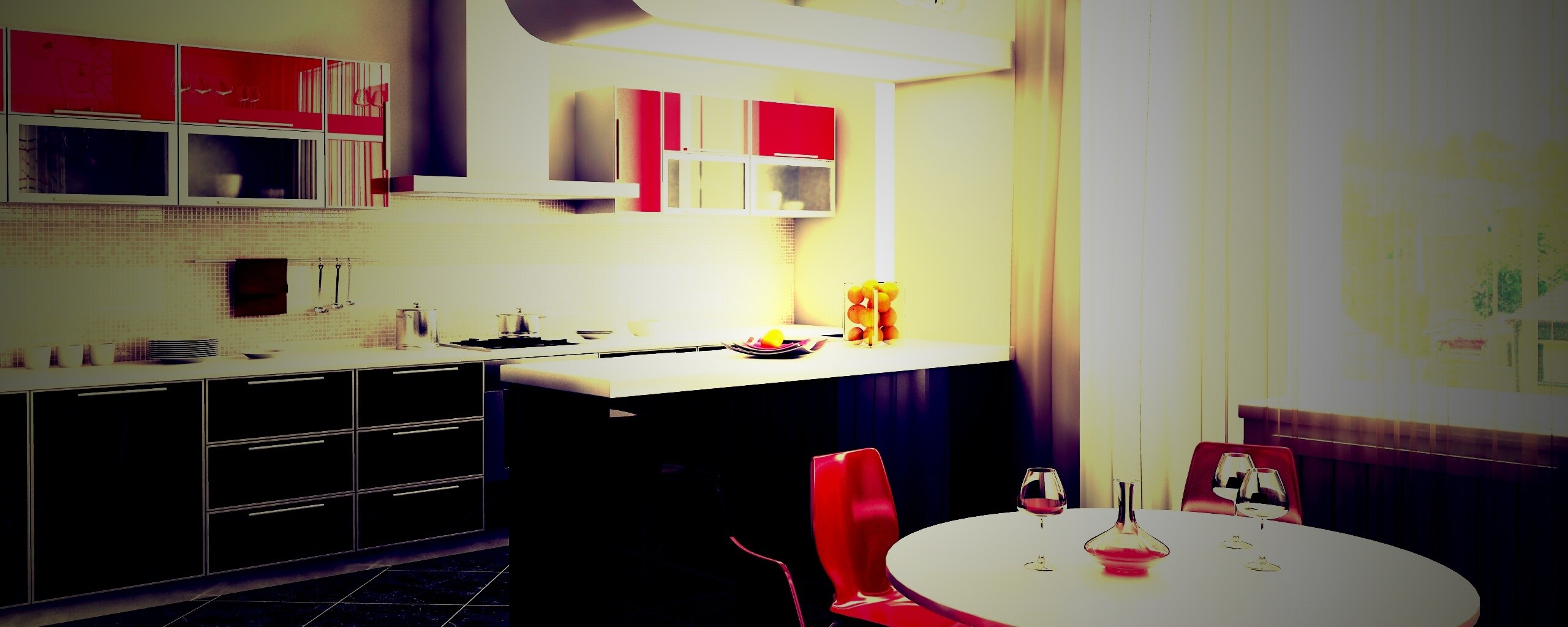 Современная кухня обои