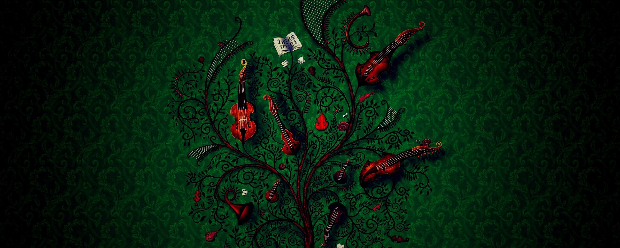 Музыкальное дерево обои