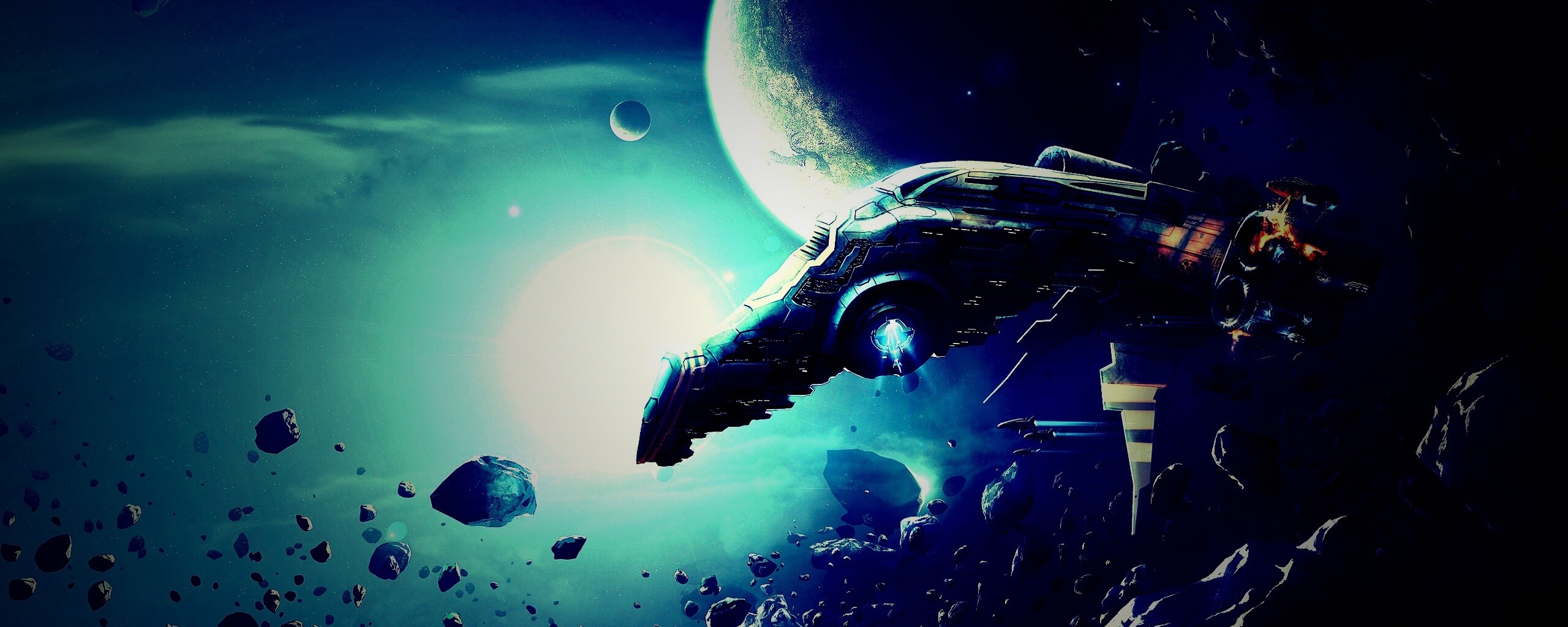 Полет в астероидах обои