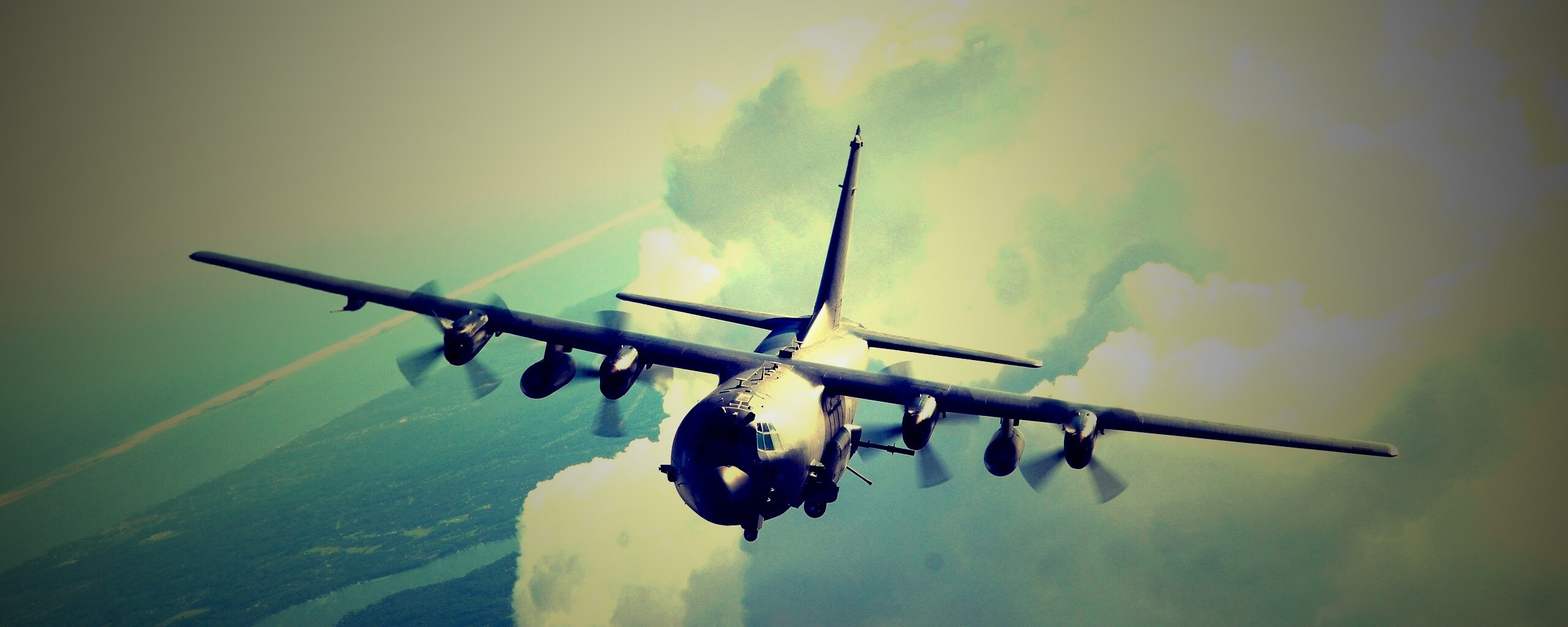 Самолет АС-130 обои